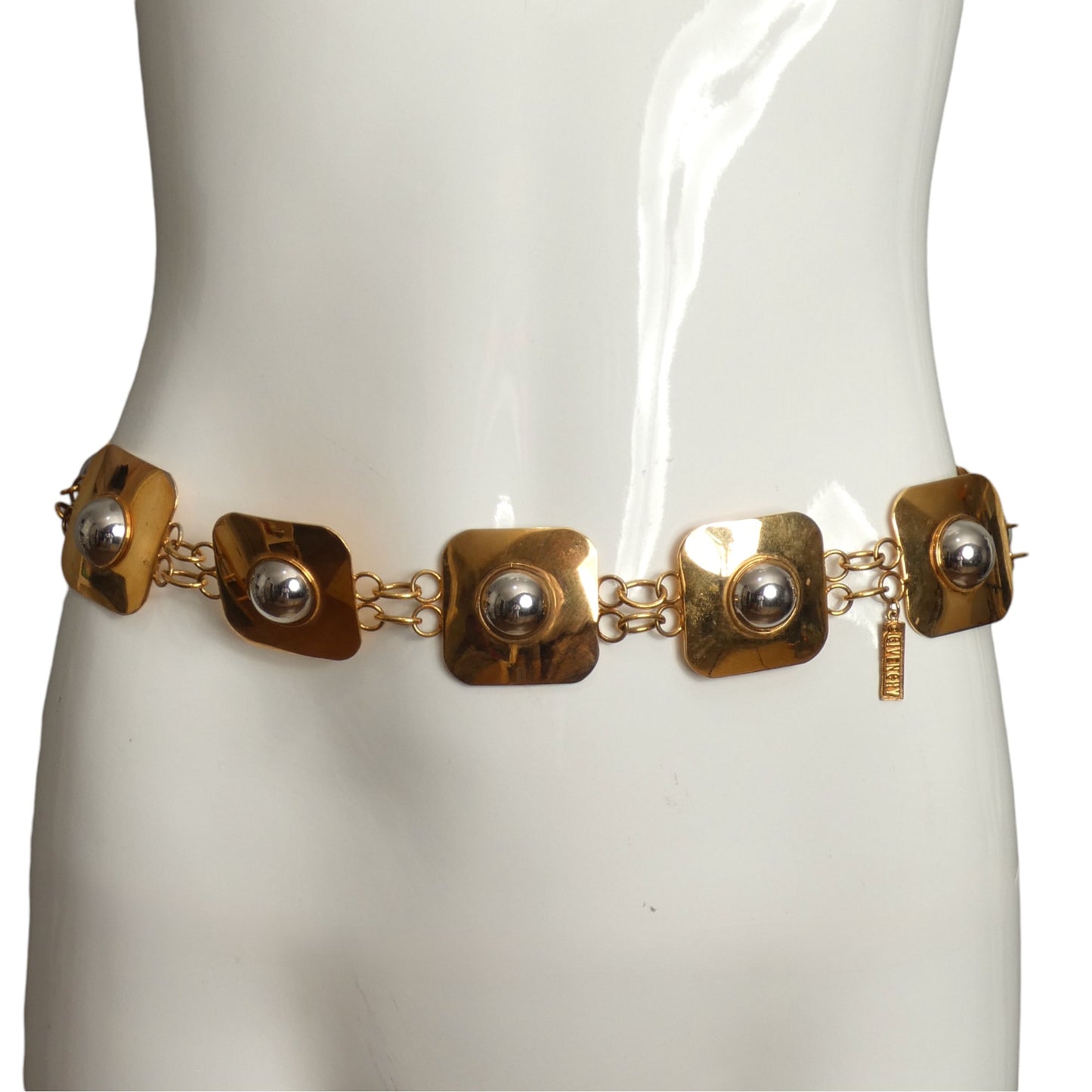 GIVENCHY-1970s Gold & Silver Metal Disc Belt