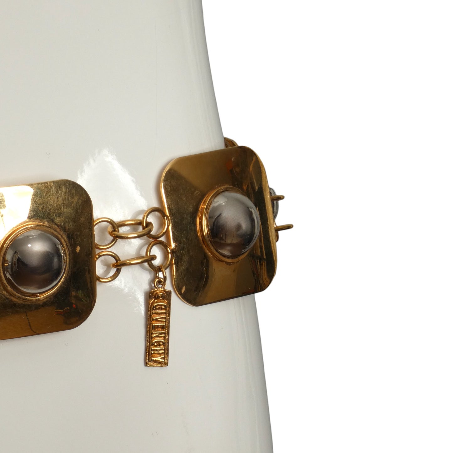GIVENCHY-1970s Gold & Silver Metal Disc Belt