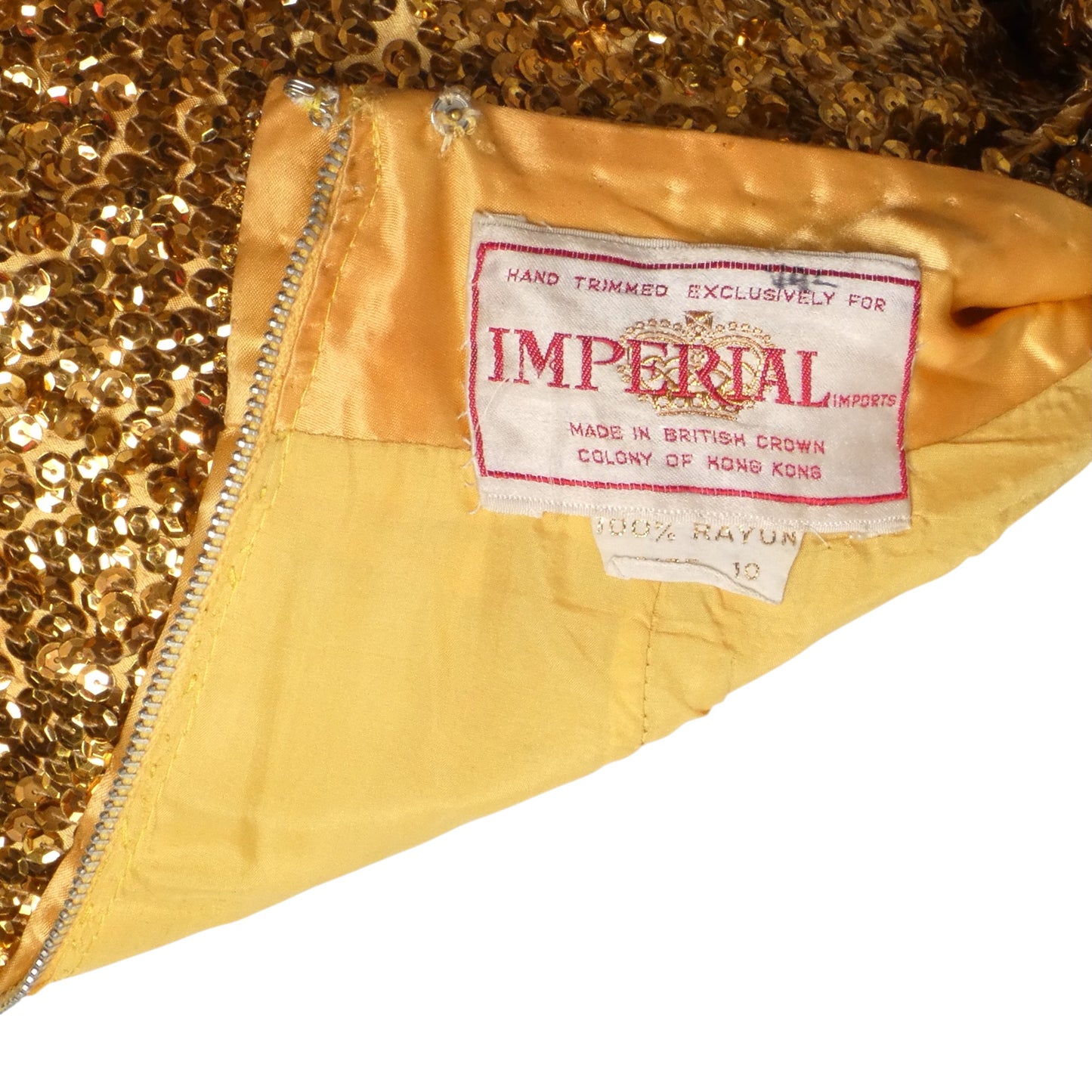 1960s Gold Sequin & Bead Halter Gown, Size 4