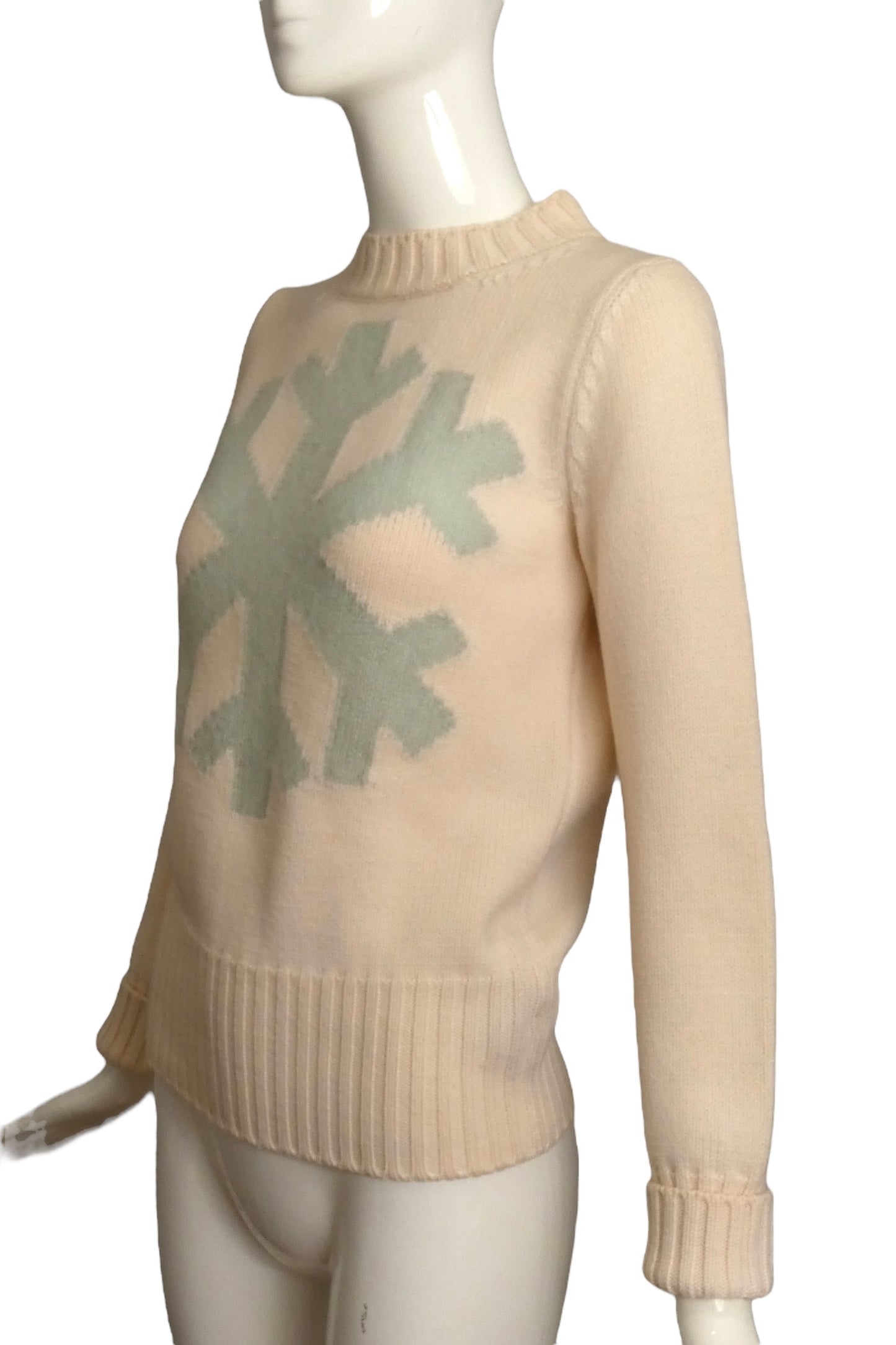 FENDI- Wool Knit Snowflake Sweater, Size 6