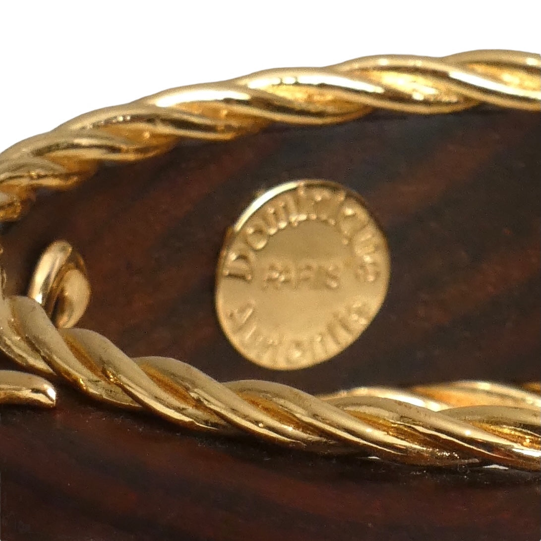 DOMINIQUE AURIENTIS- Brown Wood & Rhinestone Bangle