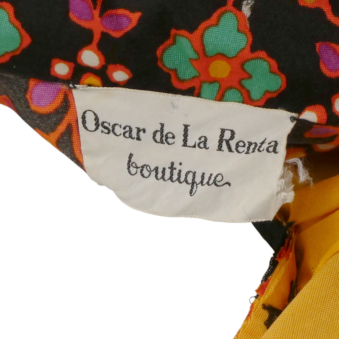 OSCAR DE LA RENTA- 1970s Print Knit Dress, Size 10