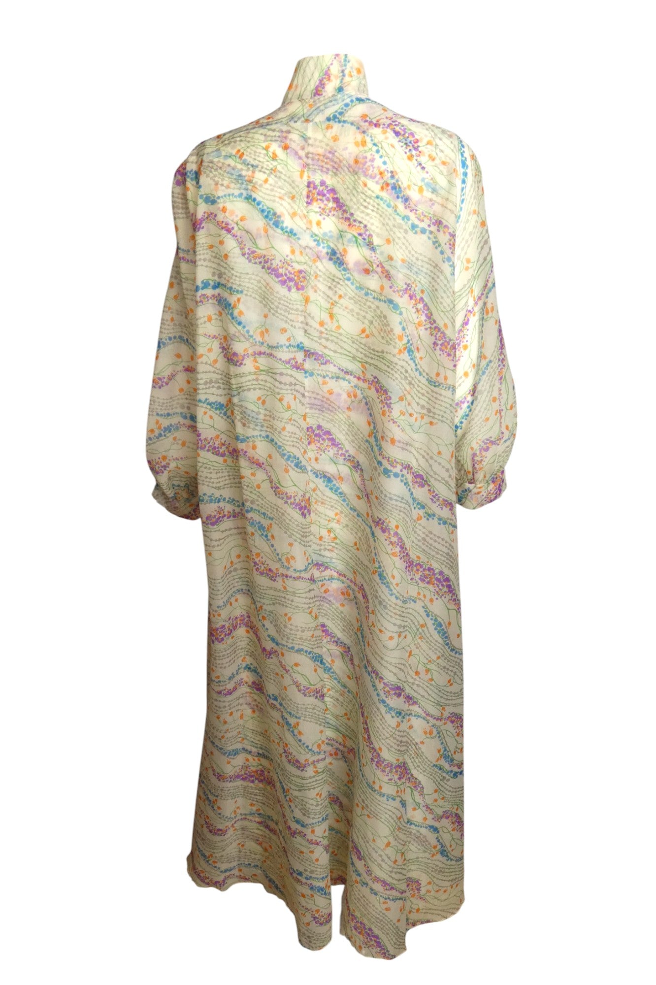 ODETTE BARSA- 1960s 2pc Floral Nylon Pegnoir, Size 6