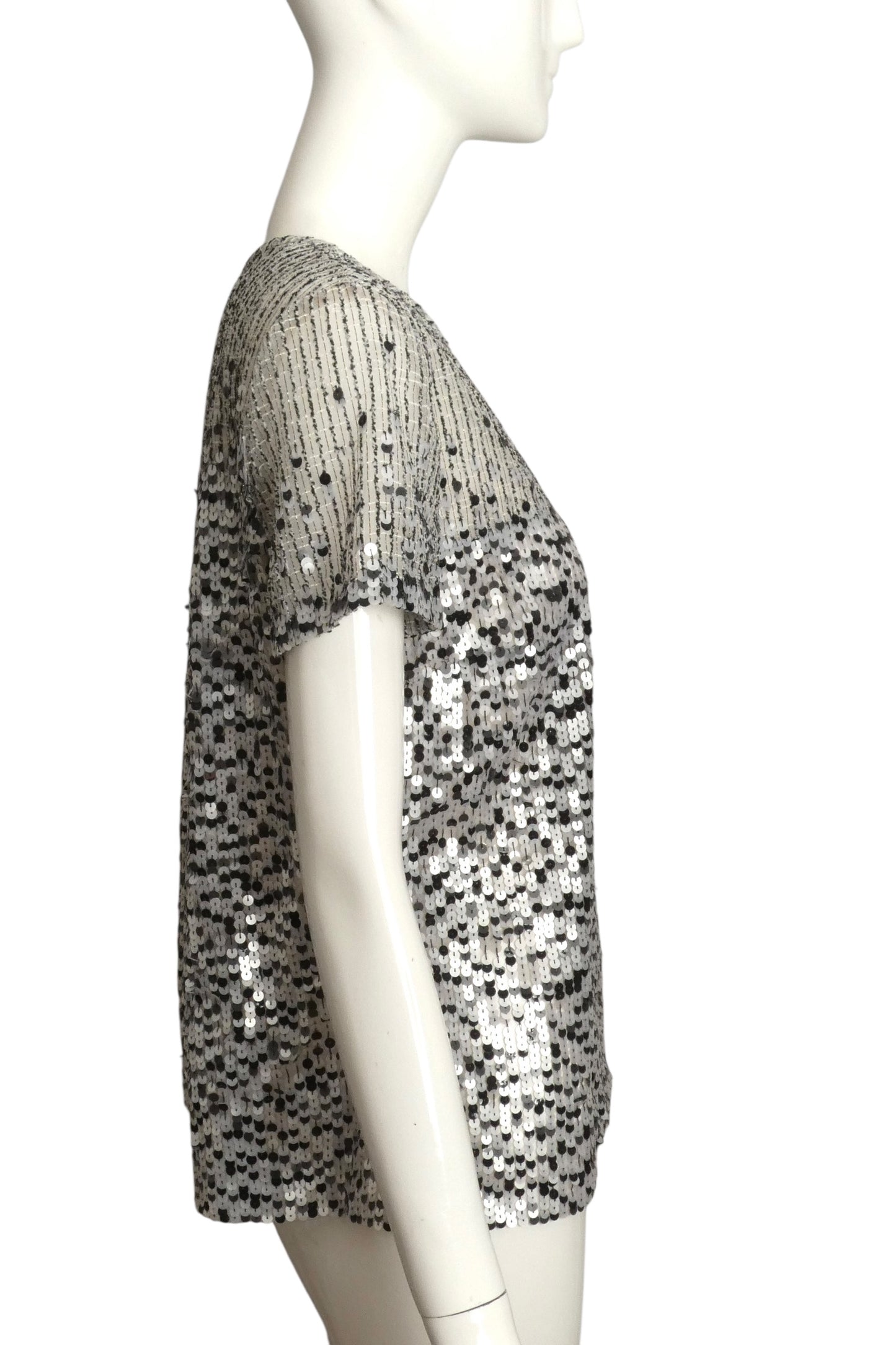 OSCAR DE LA RENTA- 2012 Sequin Knit Blouse, Size 8