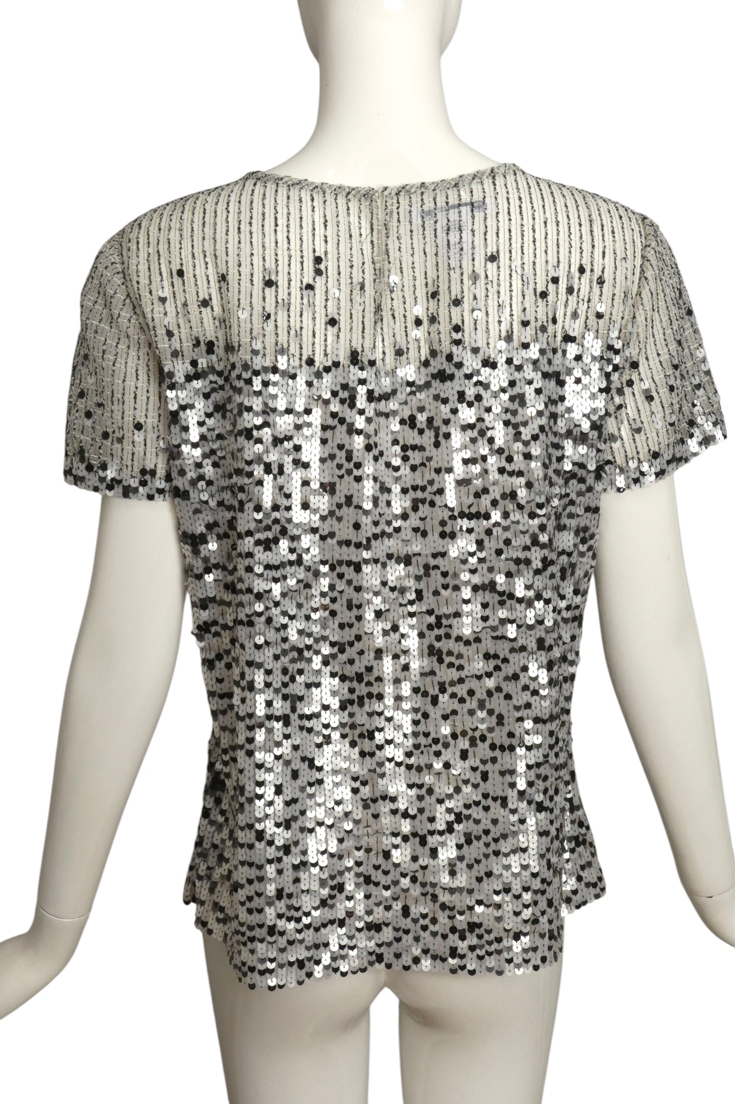 OSCAR DE LA RENTA- 2012 Sequin Knit Blouse, Size 8