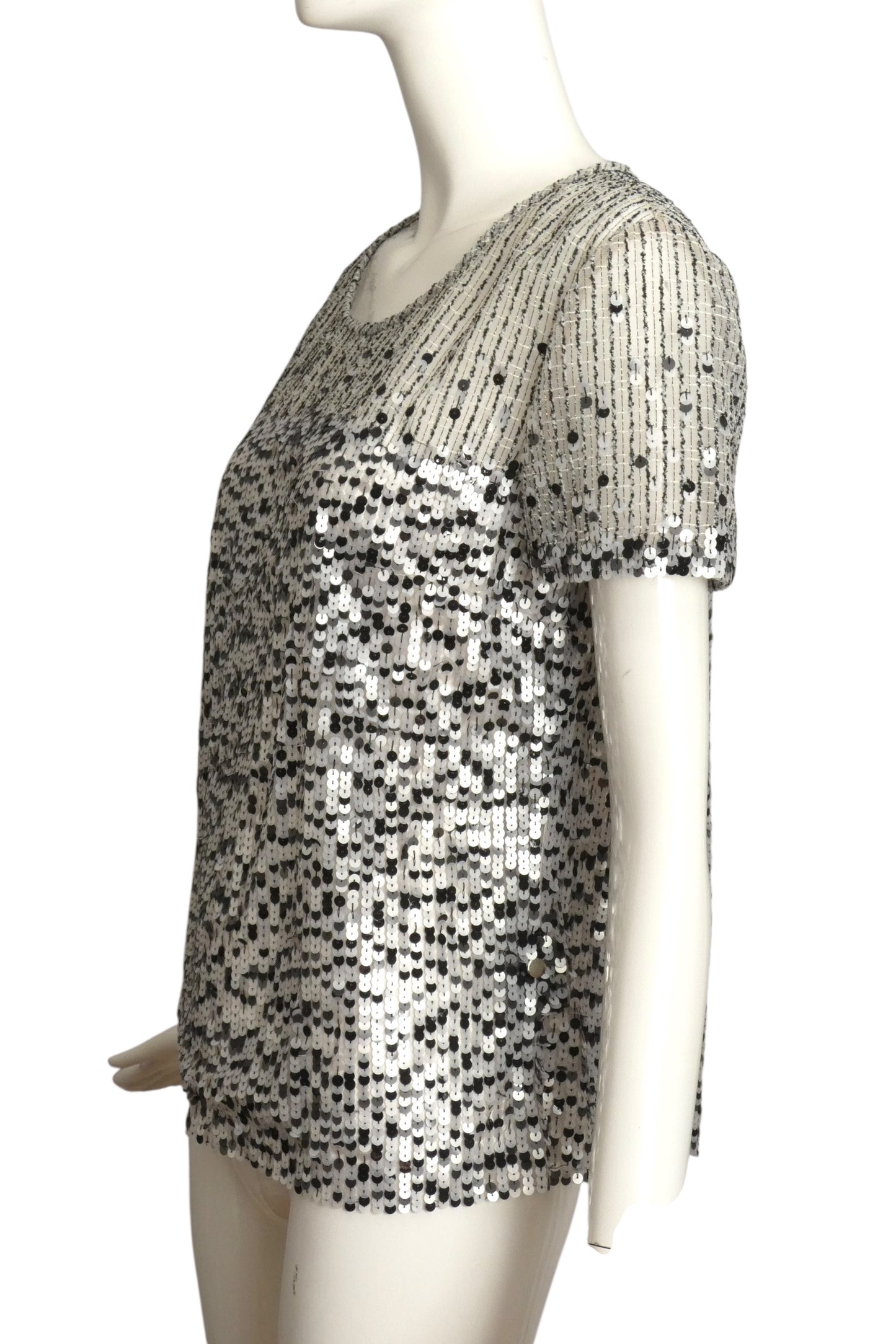 OSCAR DE LA RENTA- 2012 Sequin Knit Blouse, Size 8