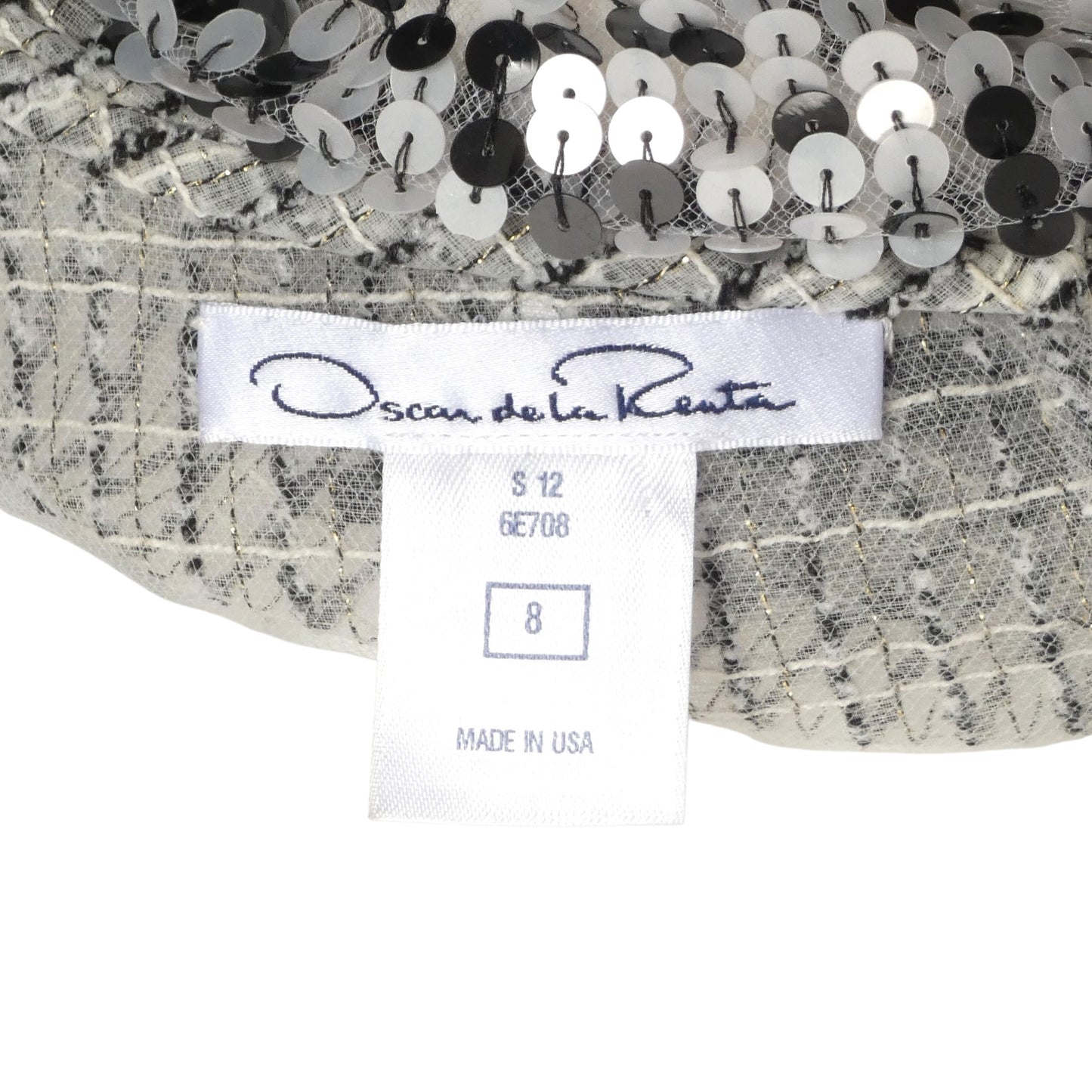 OSCAR DE LA RENTA- 2012 Sequin Knit Blouse, Size 8