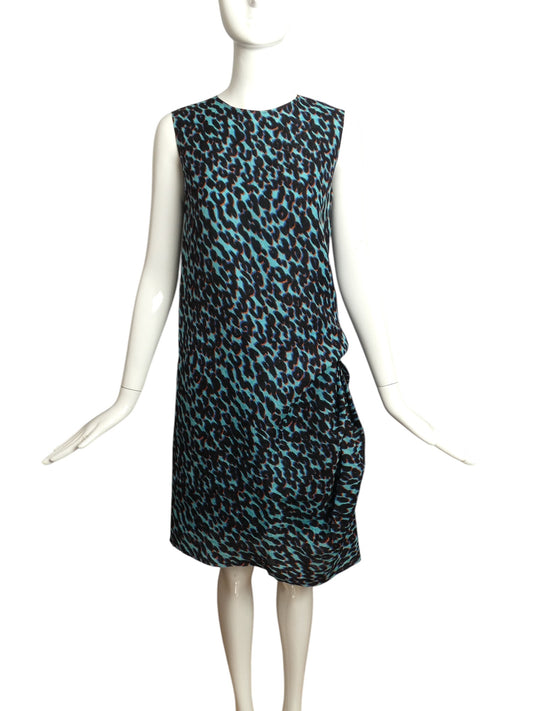 LANVIN- 2009 Print Silk Jacuard Dress, Size 4