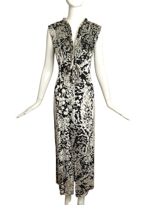 PAULINE TRIGERE- 1970s Voided Velvet Gown, Size 8