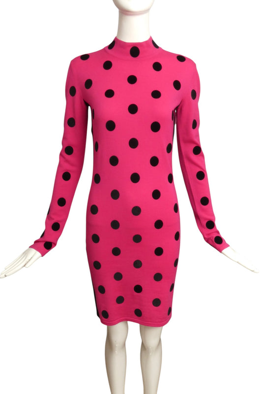 VERSACE- NWT Wool Polka Dot Sweater Knit Dress, Size 6