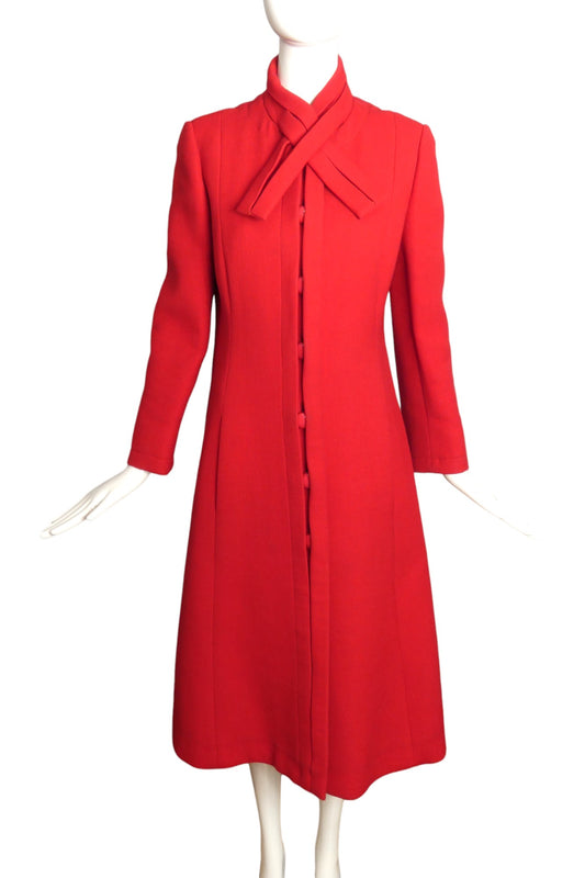 PAULINE TRIGERE- 1970s Red Wool Winter Coat, Size 6
