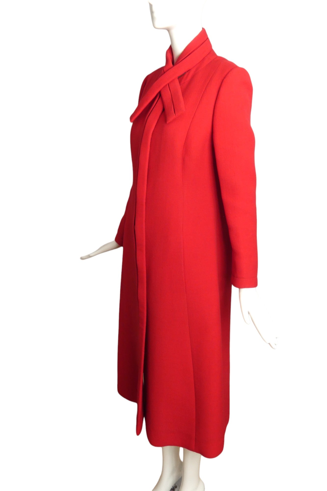 PAULINE TRIGERE- 1970s Red Wool Winter Coat, Size 6