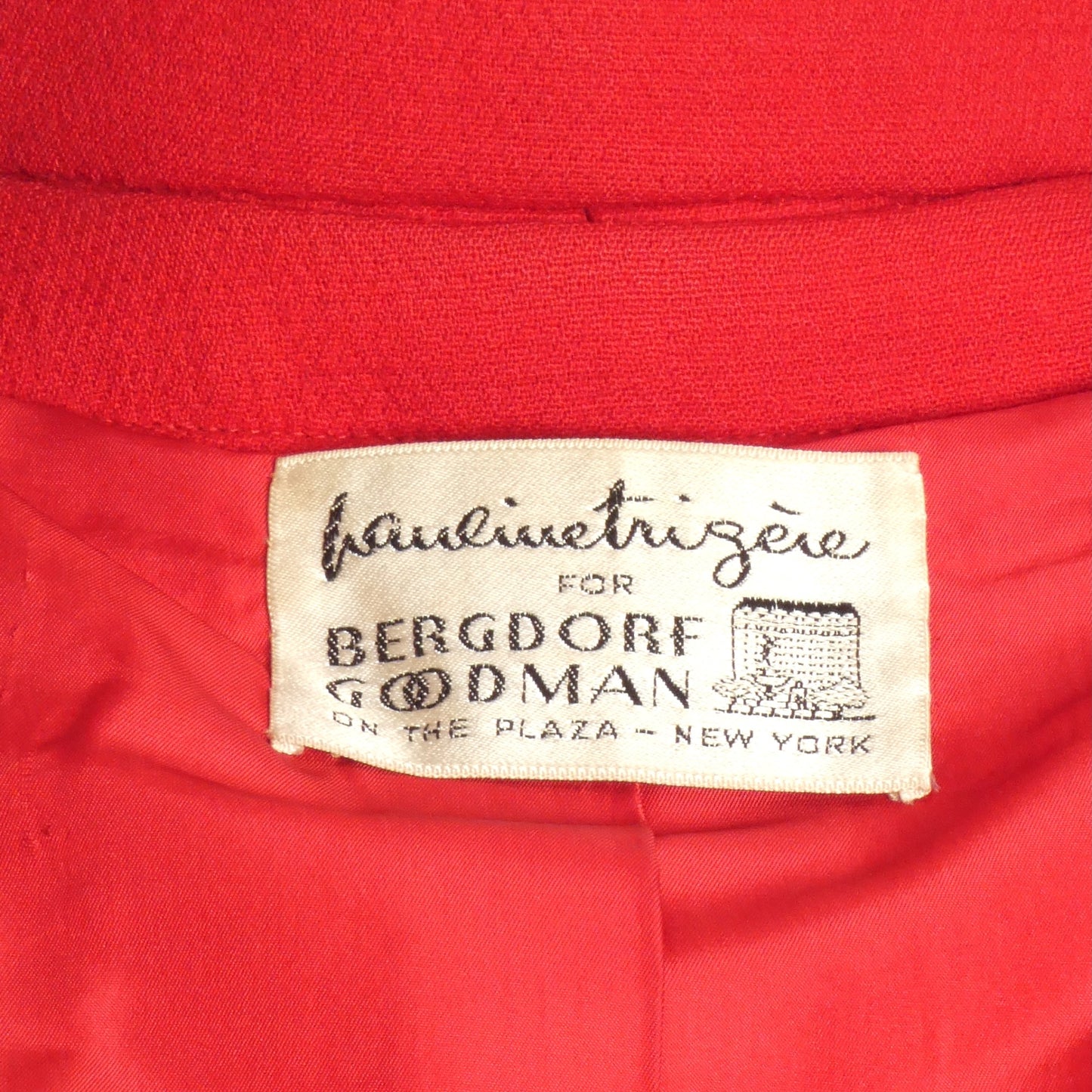 PAULINE TRIGERE- 1970s Red Wool Winter Coat, Size 6