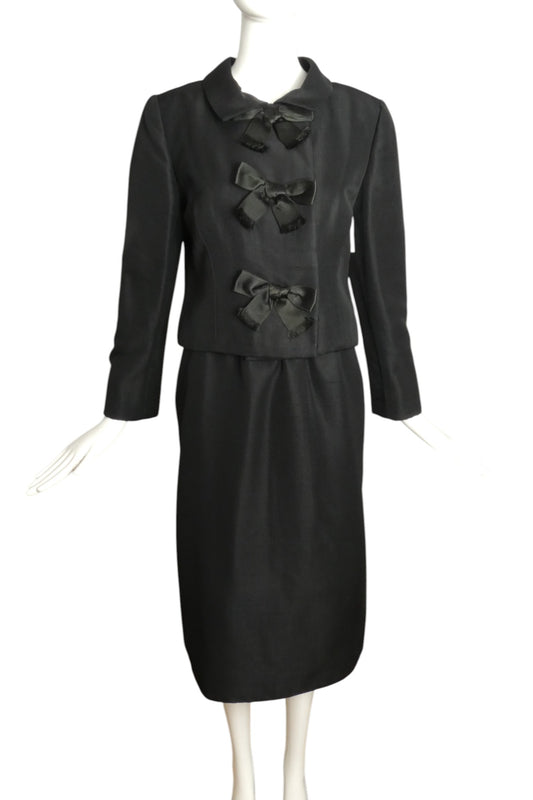GEOFFREY BEENE- 1960s Black Wool Skirt Suit, Size 8