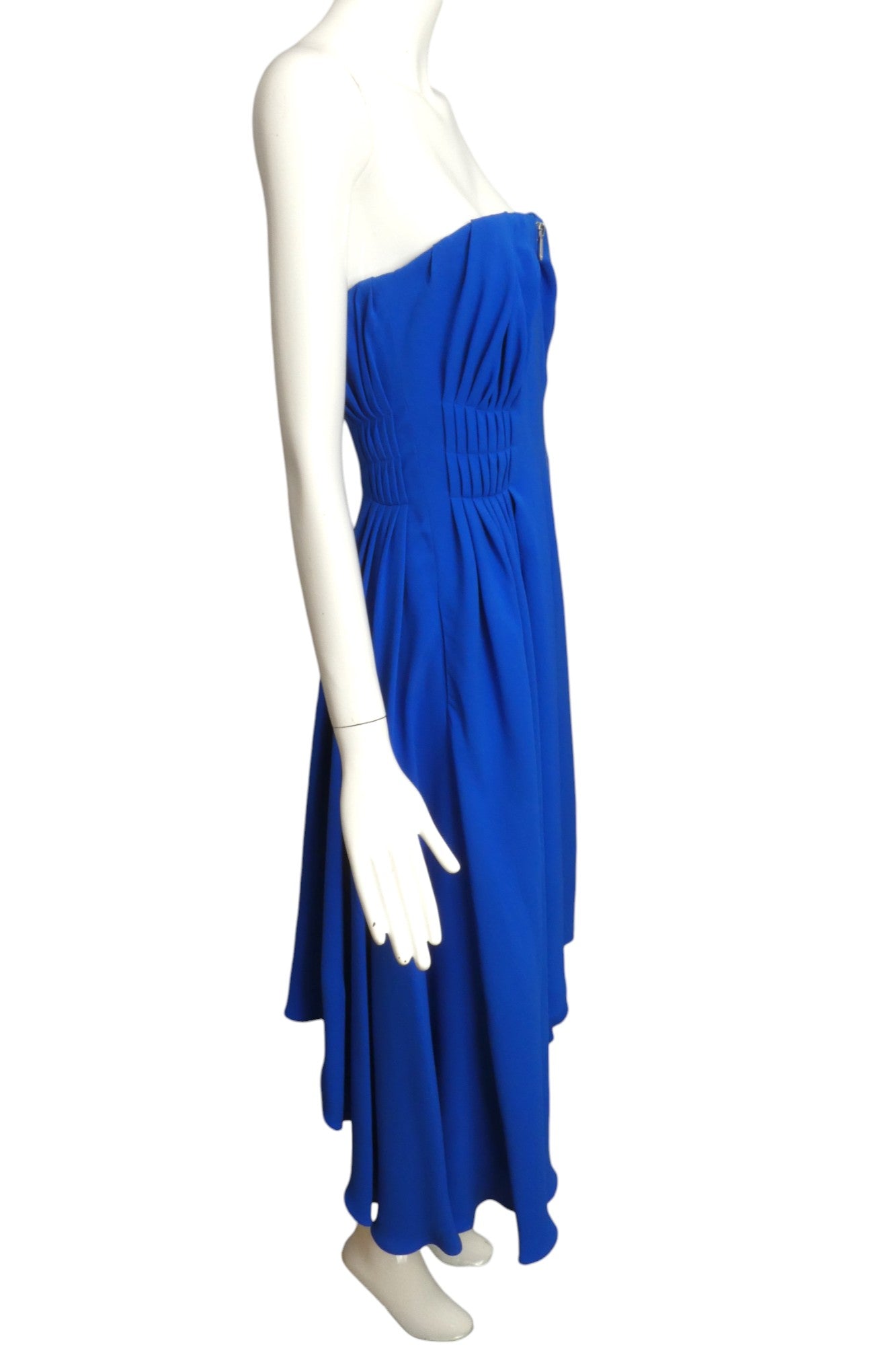 CHRISTIAN DIOR- Blue Strapless Crepe Midi Gown, Size 6