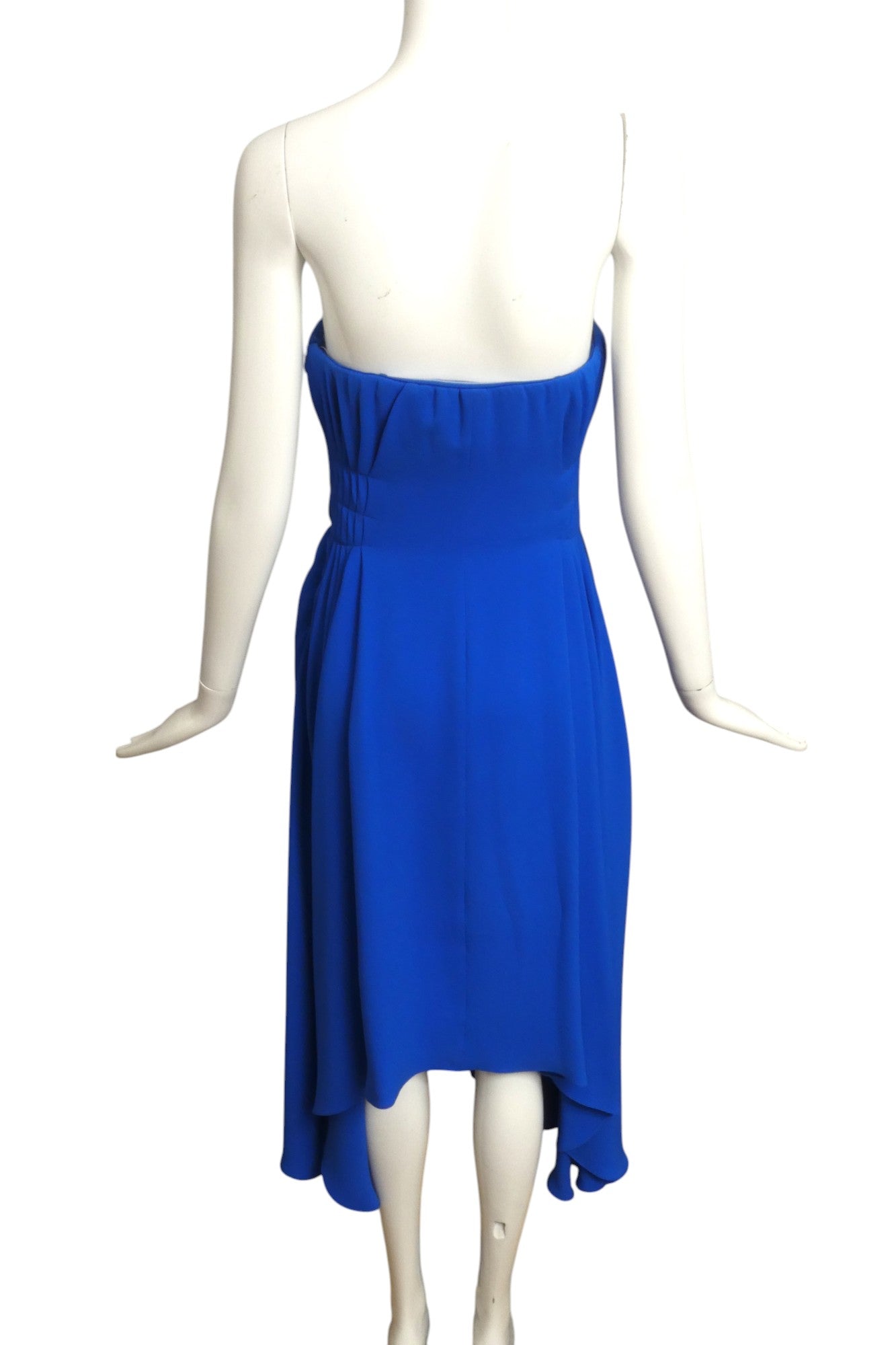 CHRISTIAN DIOR- Blue Strapless Crepe Midi Gown, Size 6
