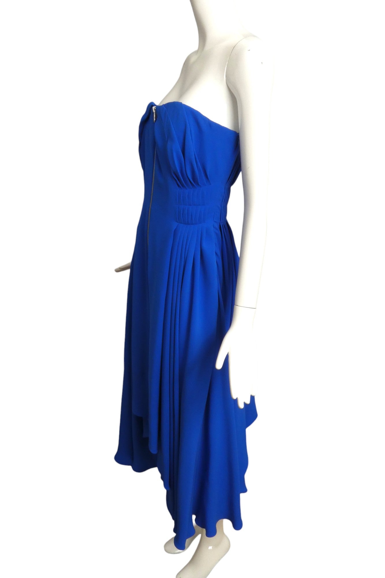 CHRISTIAN DIOR- Blue Strapless Crepe Midi Gown, Size 6