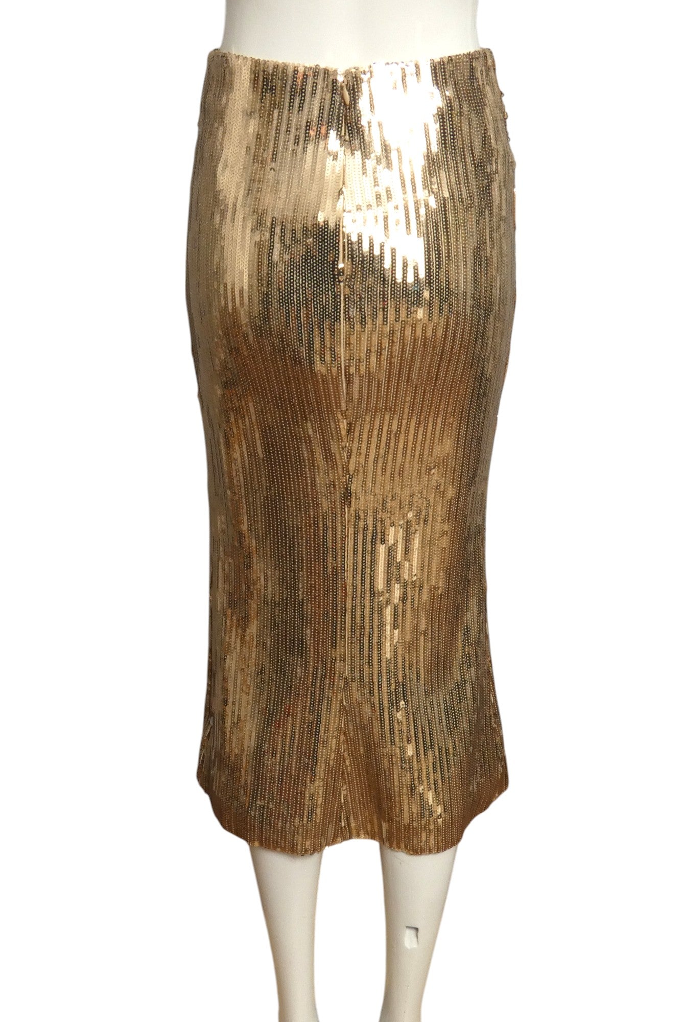 LAQUAN SMITH- NWT Gold Sequin Skirt, Size Small