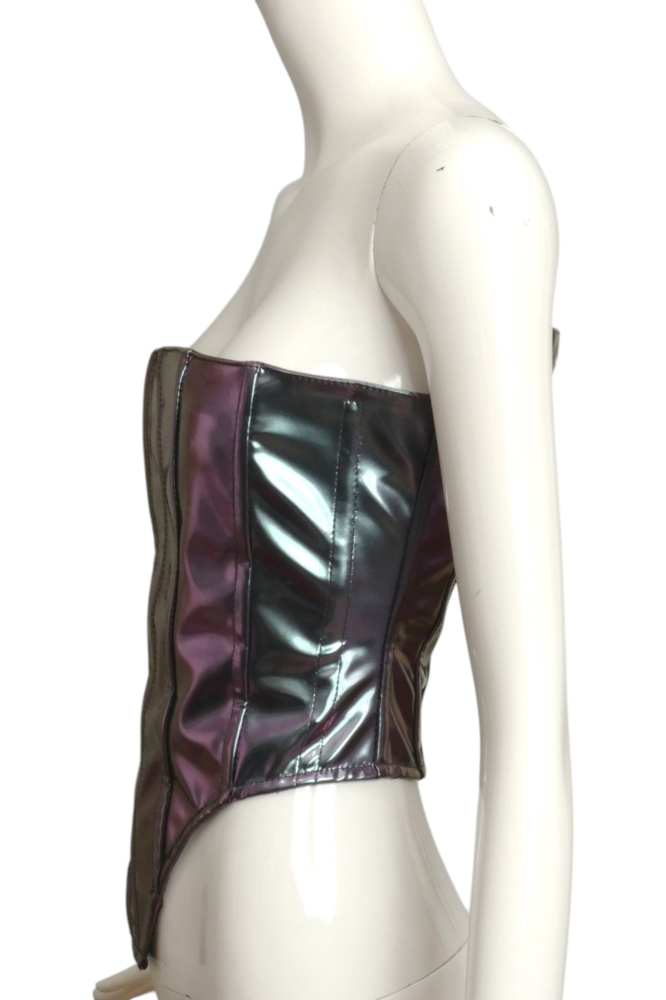 LAQUAN SMITH- NWT Irridescent Patent Corset, Size 4