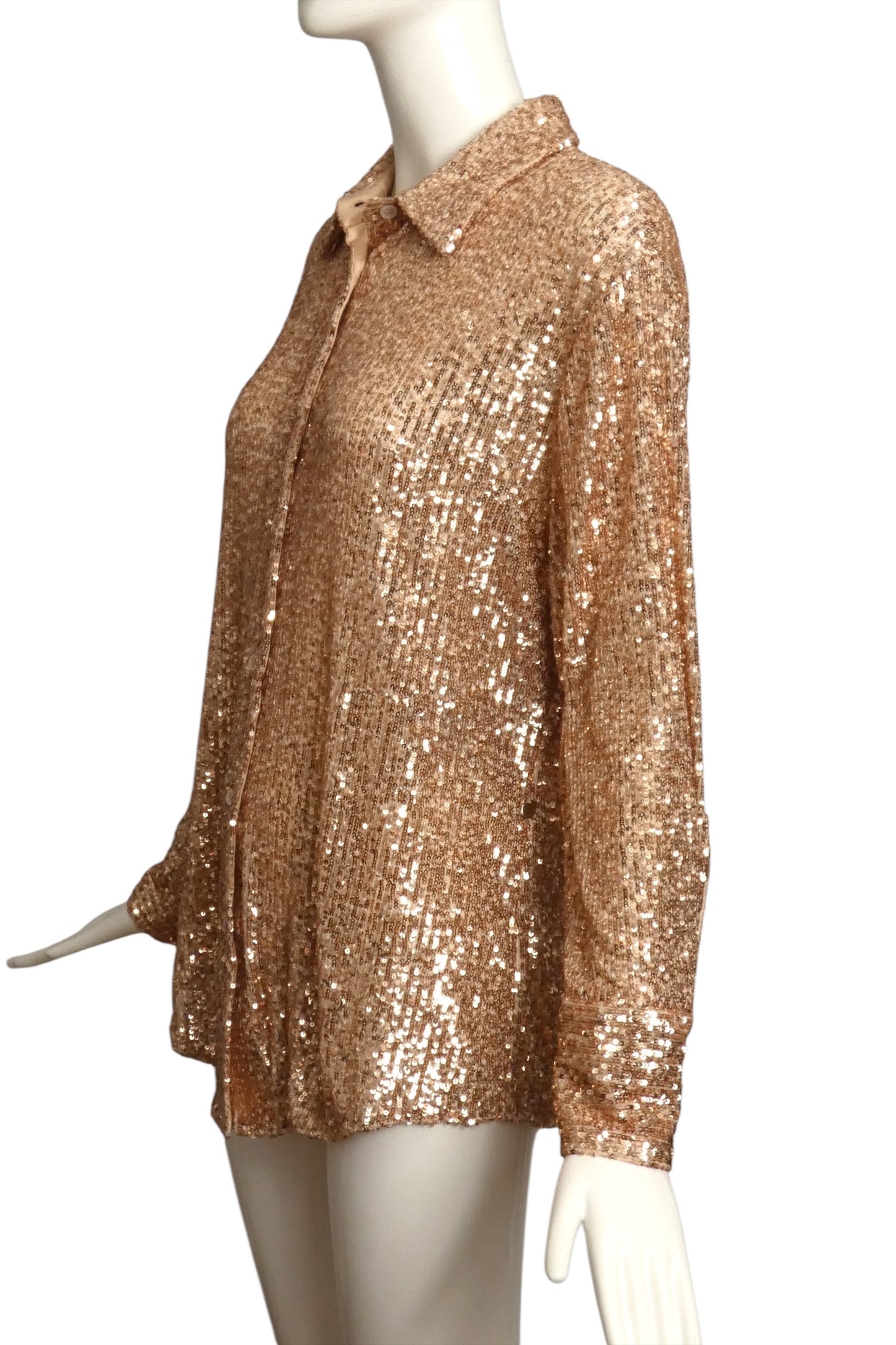 TOM FORD- 2021 Blush Sequin Blouse, Size 12