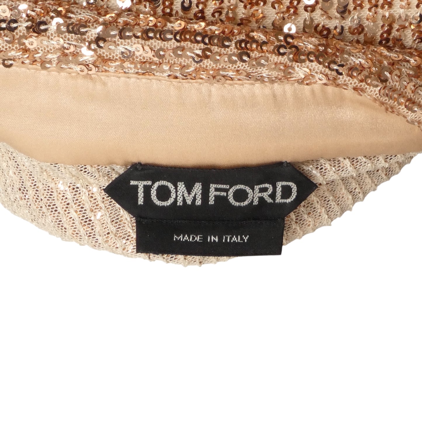 TOM FORD- 2021 Blush Sequin Blouse, Size 12