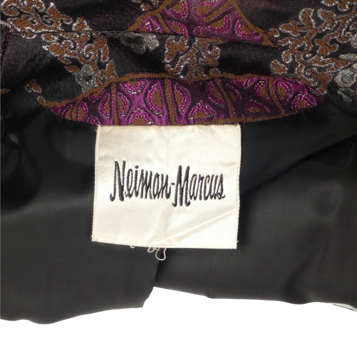 1960s Multi Color Double Breast Silk Brocade Coat, Size 8