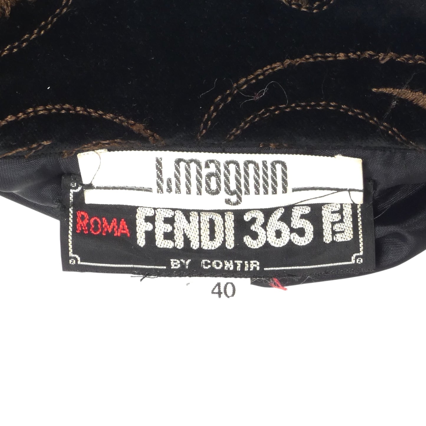 FENDI 365- 1980s Black Velvet Embroidered Coat, Size 6