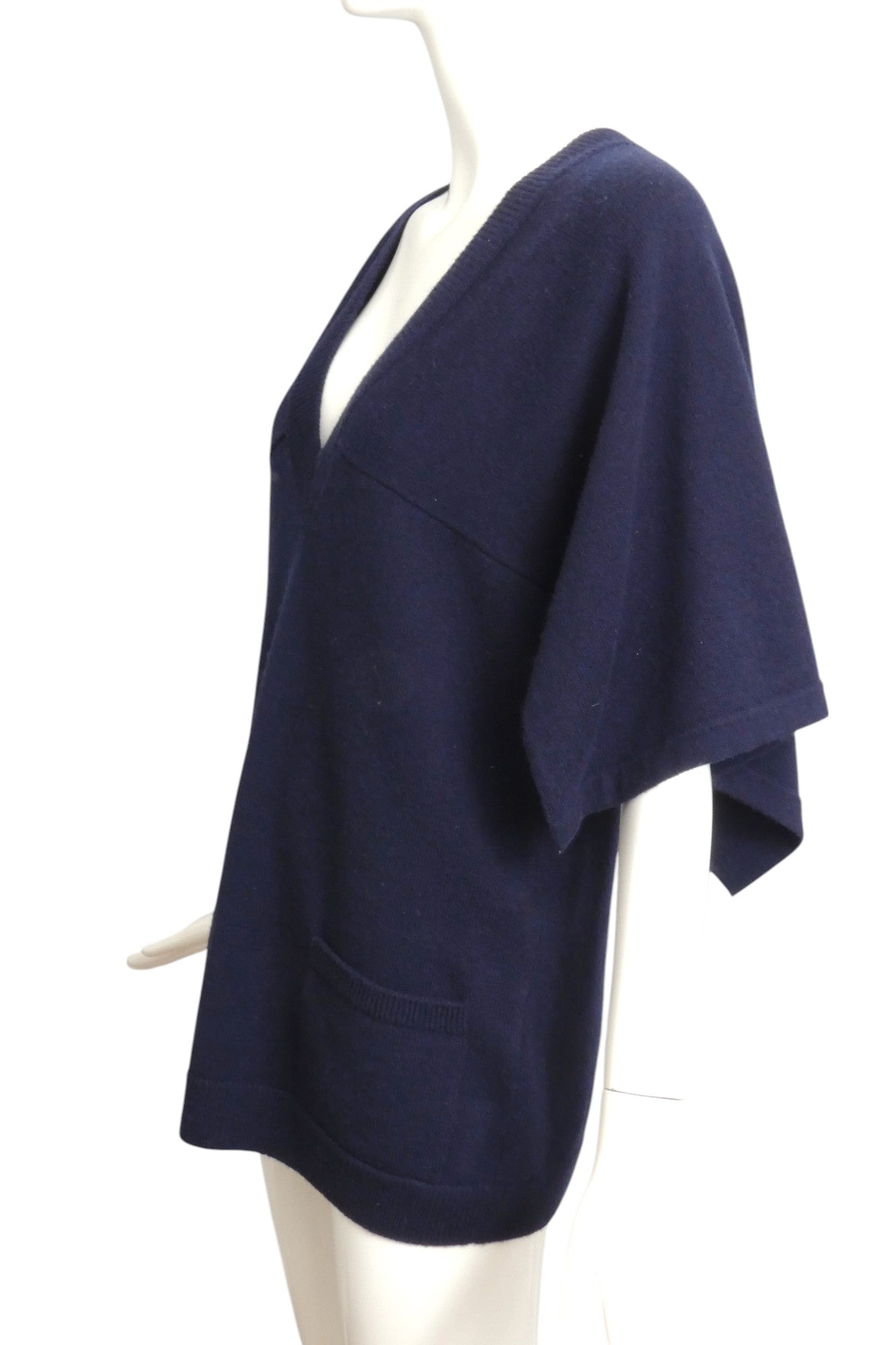 CHANEL- Navy Cashmere Sweater, Size 8