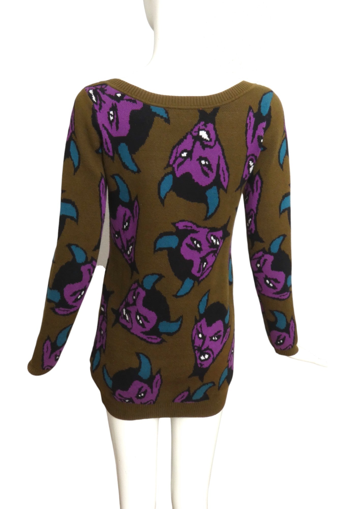 BETSEY JOHNSON- 1990s Devil Cotton Knit Tunic, Size Small