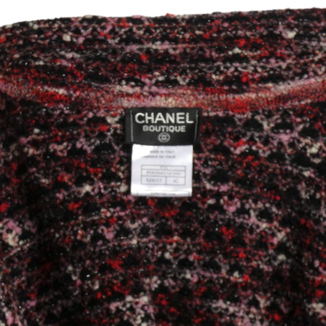 CHANEL BOUTIQUE- 1997 Multi Color Ruffle Knit Cardigan, Size 12