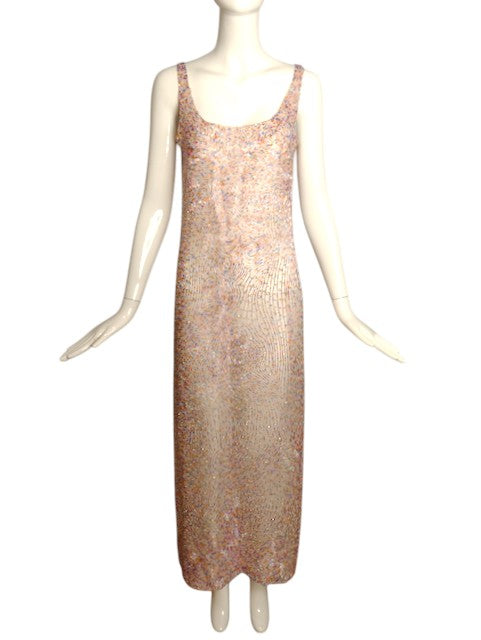HALSTON- 1970s 2pc Beaded Gown & Jacket, Size 4