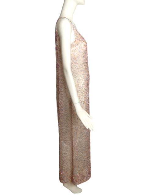 HALSTON- 1970s 2pc Beaded Gown & Jacket, Size 4
