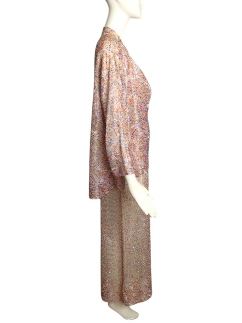 HALSTON- 1970s 2pc Beaded Gown & Jacket, Size 4