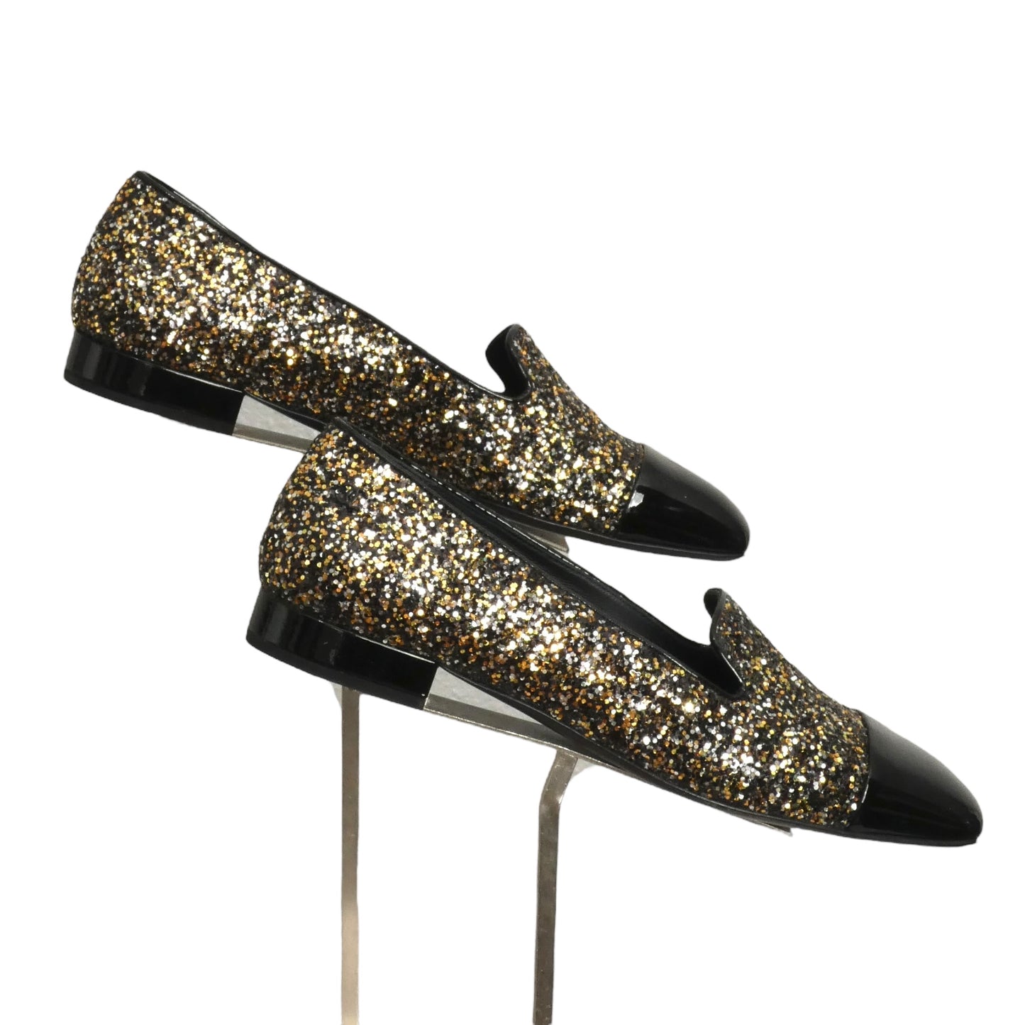 CHANEL- Multi Color Glitter Cap Toe Shoes, Size 38.5