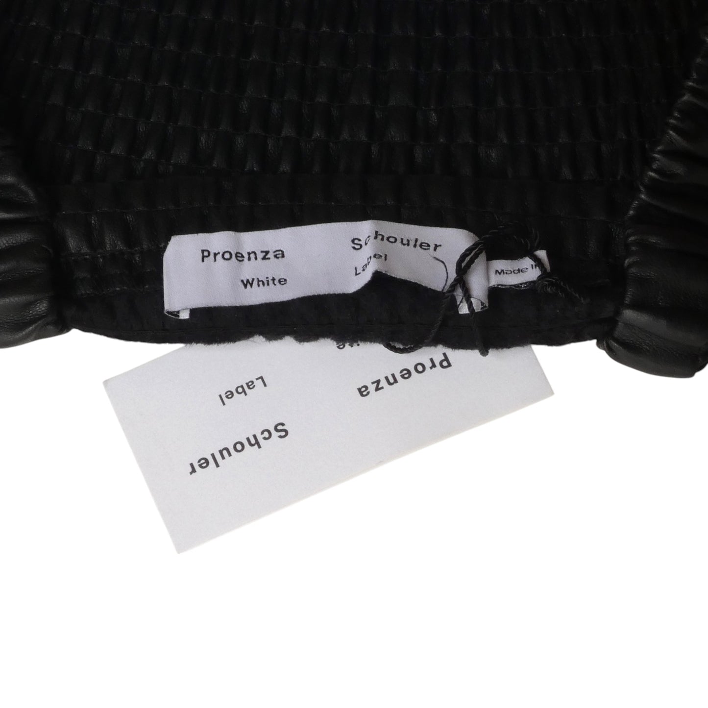 PROENZA SCHOULER- NWT Black Smocked Faux Leather Top, Size XS