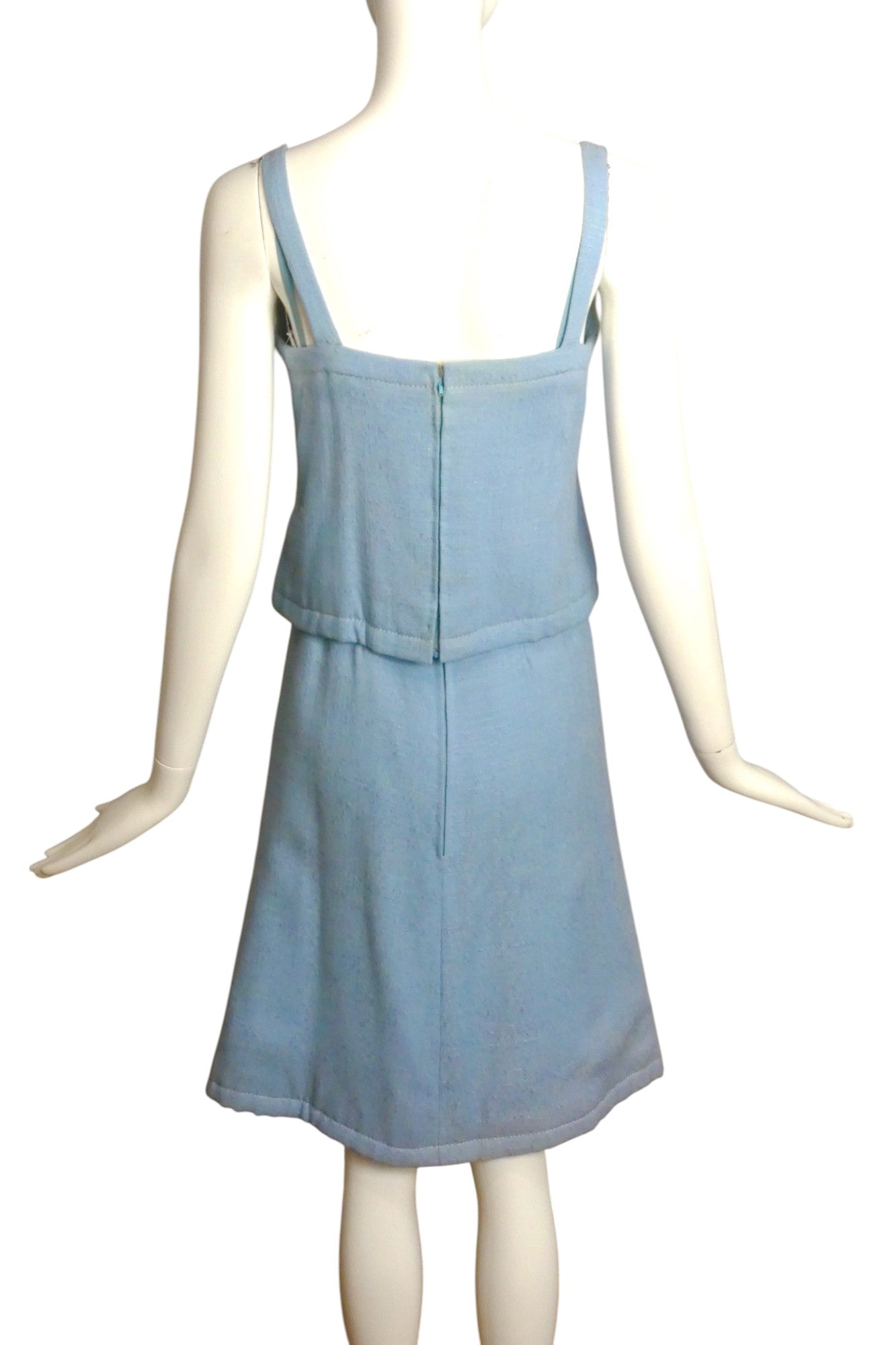 CHRISTIAN DIOR- AS IS 1961 2pc Blue Linen Dress, Size 2