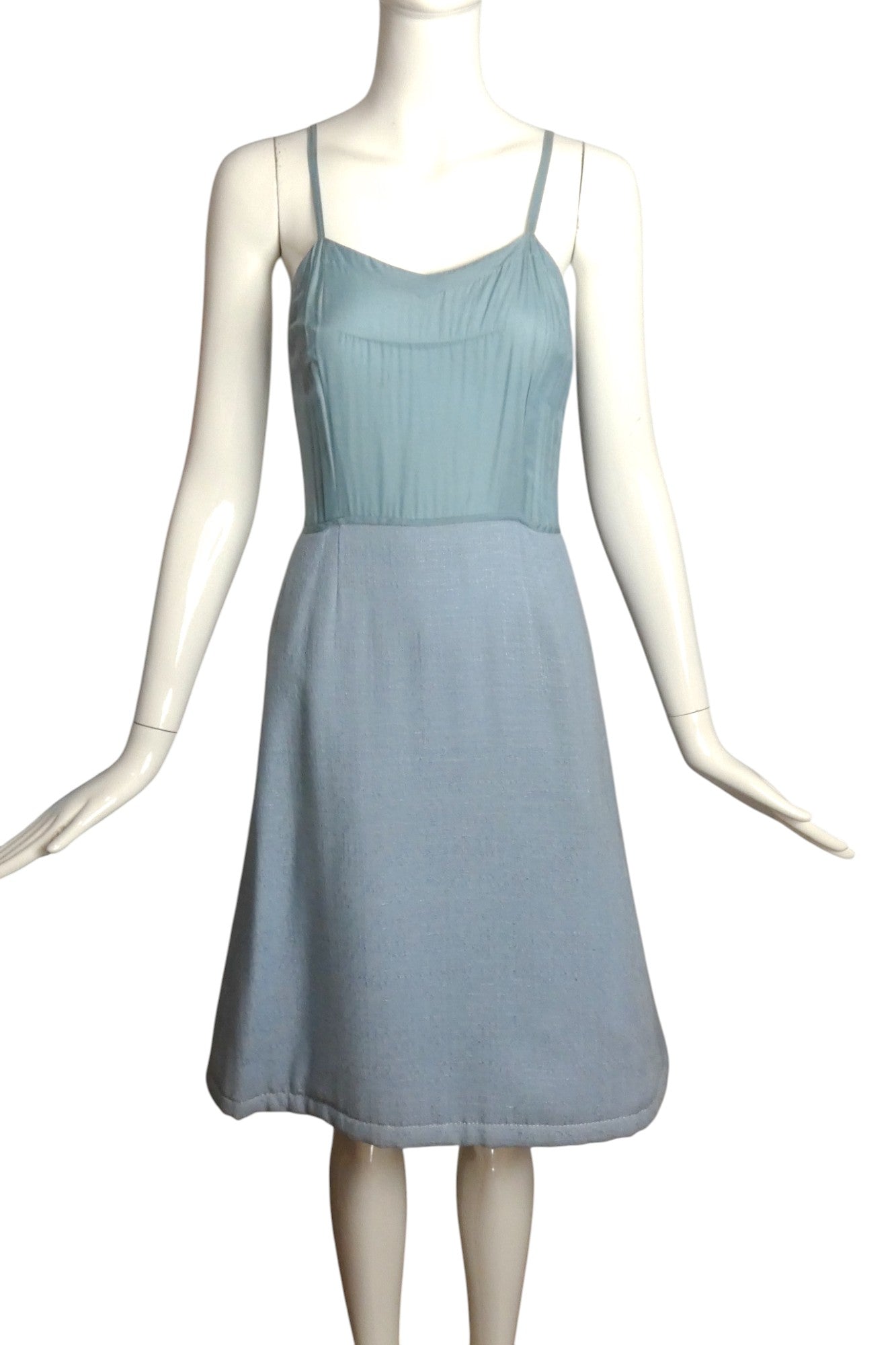 CHRISTIAN DIOR- AS IS 1961 2pc Blue Linen Dress, Size 2