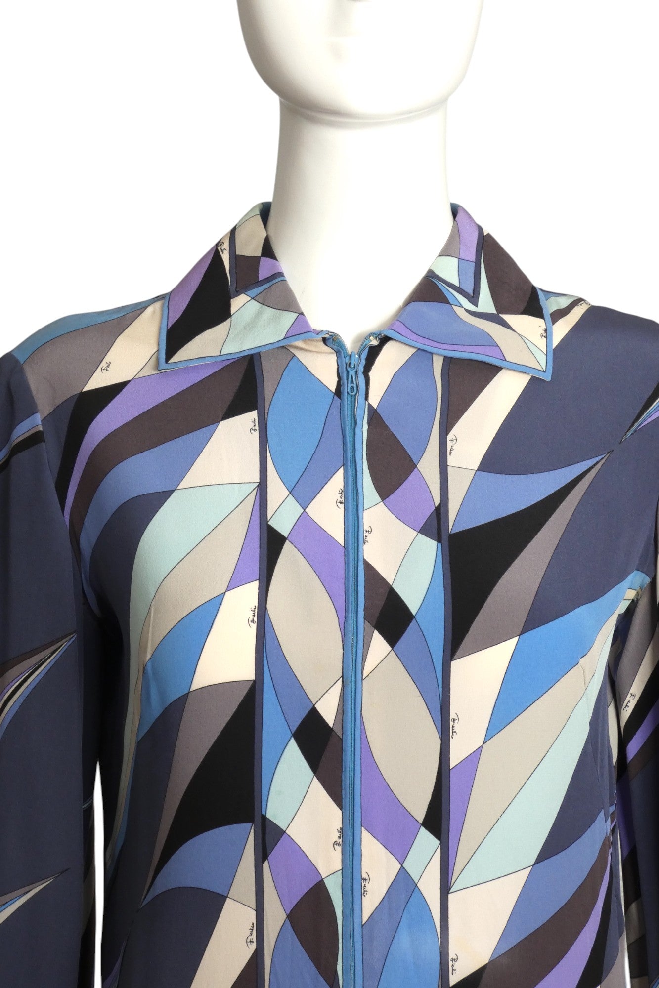 EMILIO PUCCI- 1970s Multi Color Print Maxi Dress, Size 6