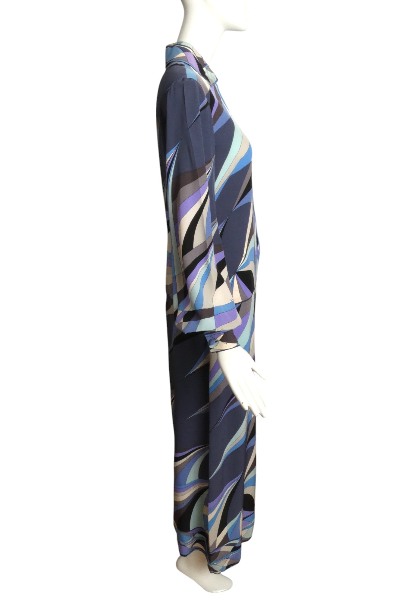 EMILIO PUCCI- 1970s Multi Color Print Maxi Dress, Size 6