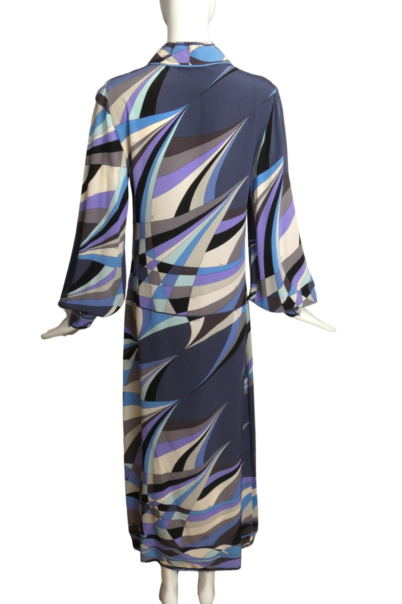 EMILIO PUCCI- 1970s Multi Color Print Maxi Dress, Size 6