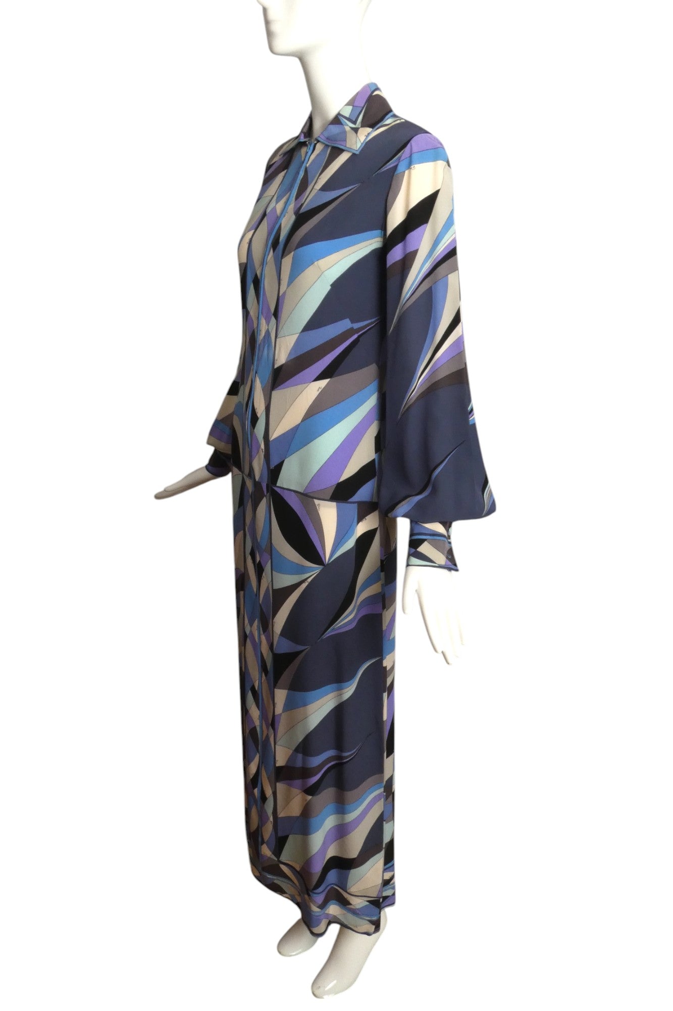 EMILIO PUCCI- 1970s Multi Color Print Maxi Dress, Size 6