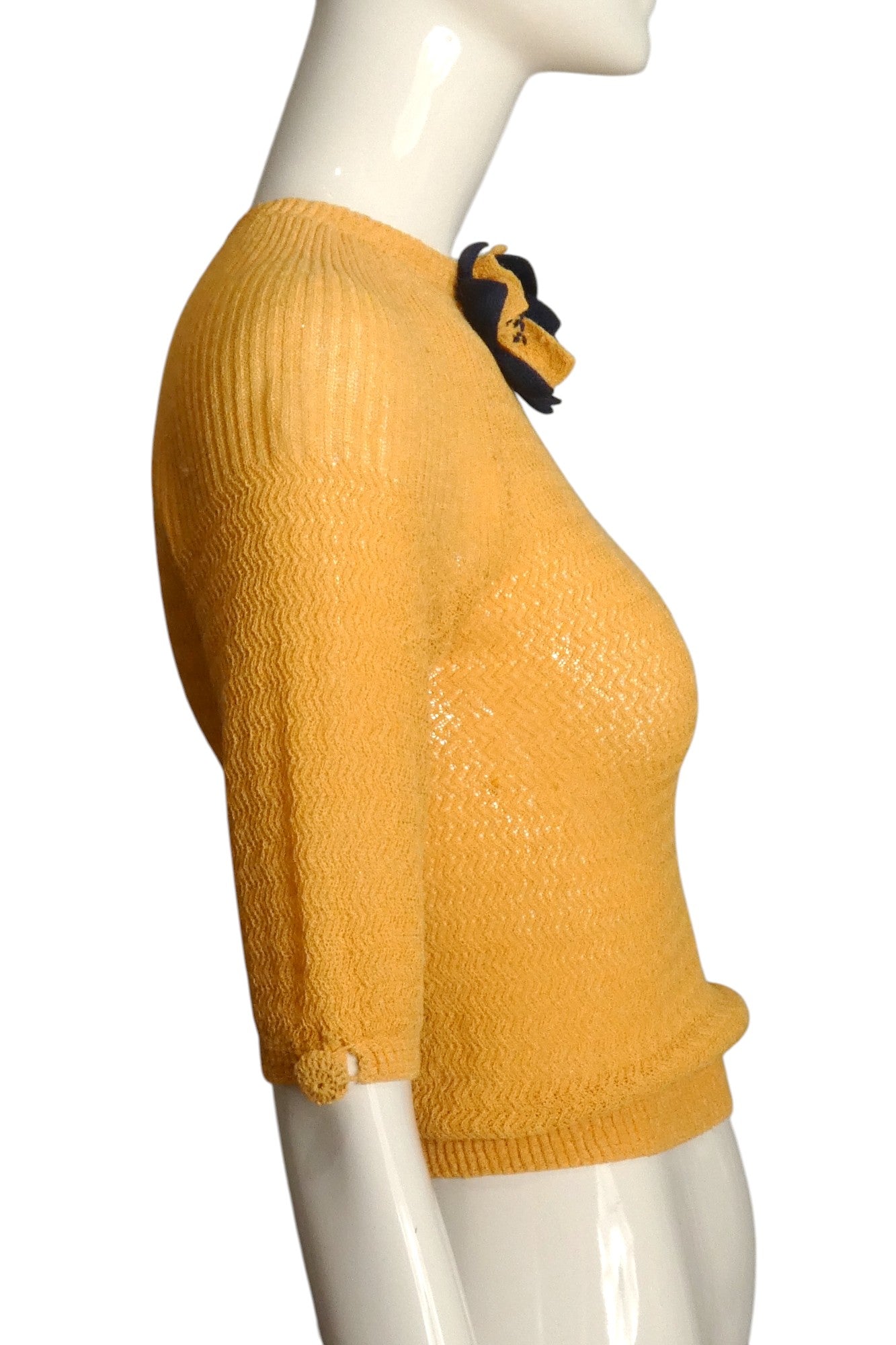 1930s Yellow Knit Top, Size 4