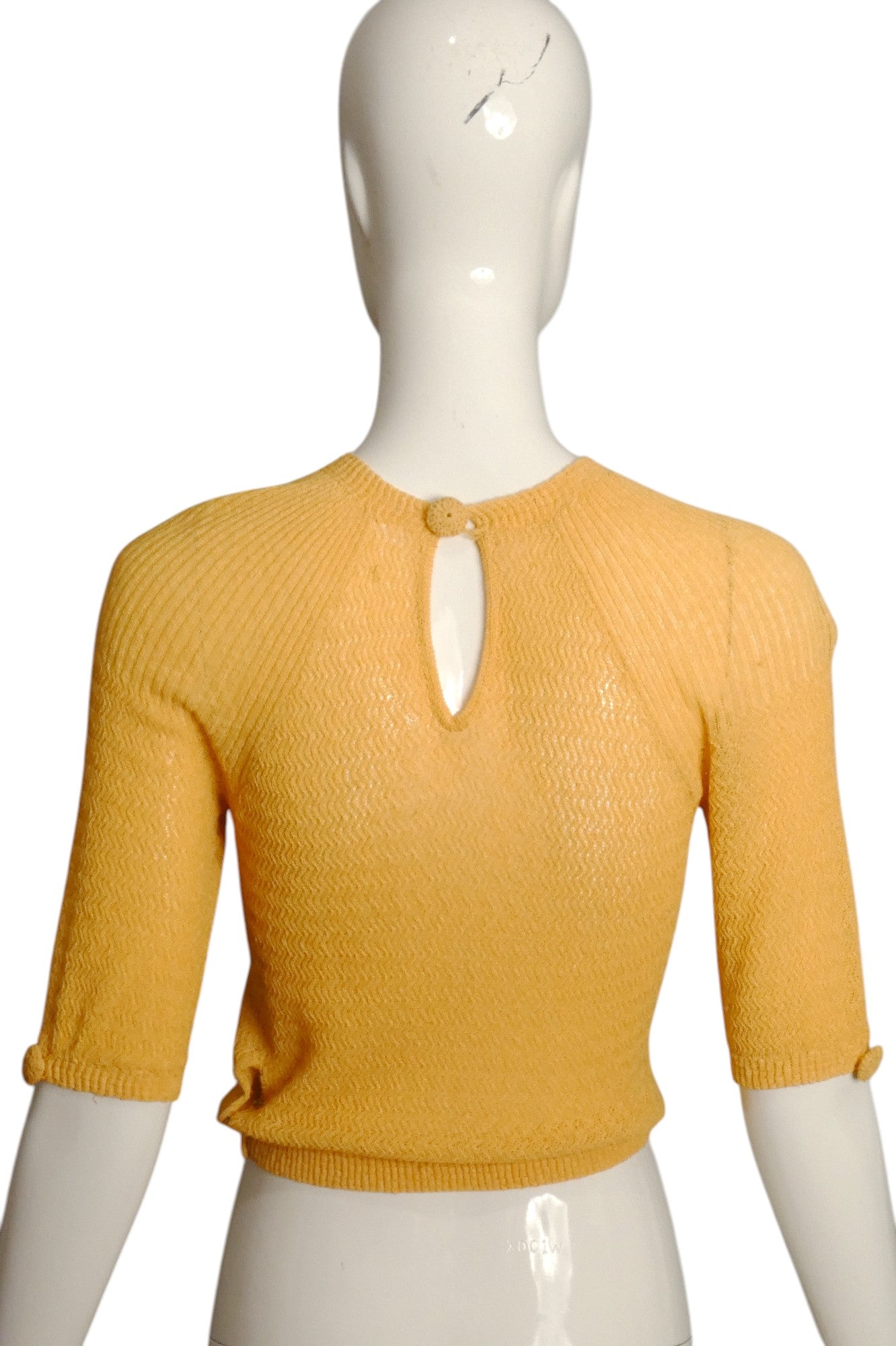 1930s Yellow Knit Top, Size 4