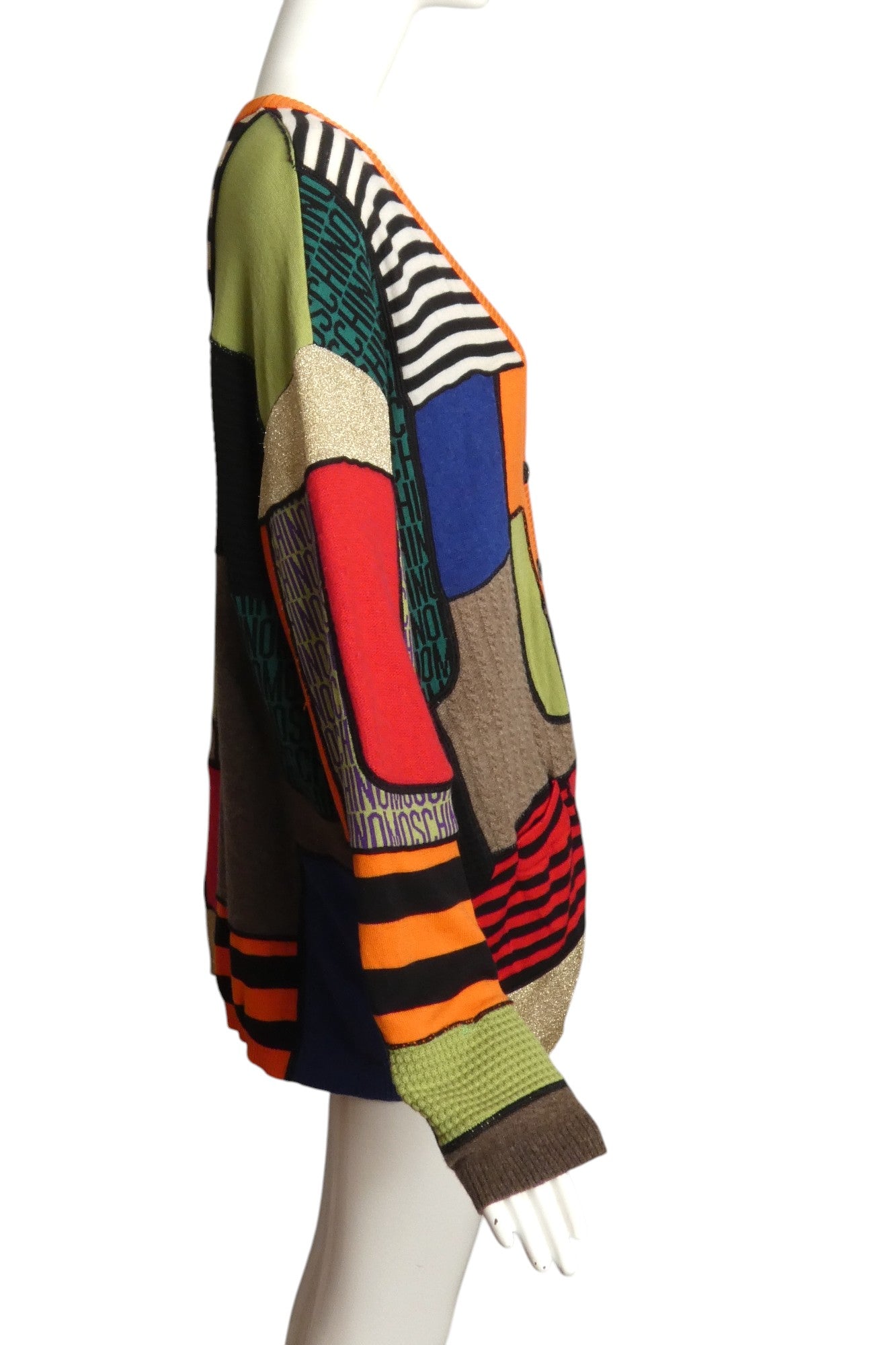 MOSCHINO COUTURE! Fabric Block Knit Cardigan, Size 10