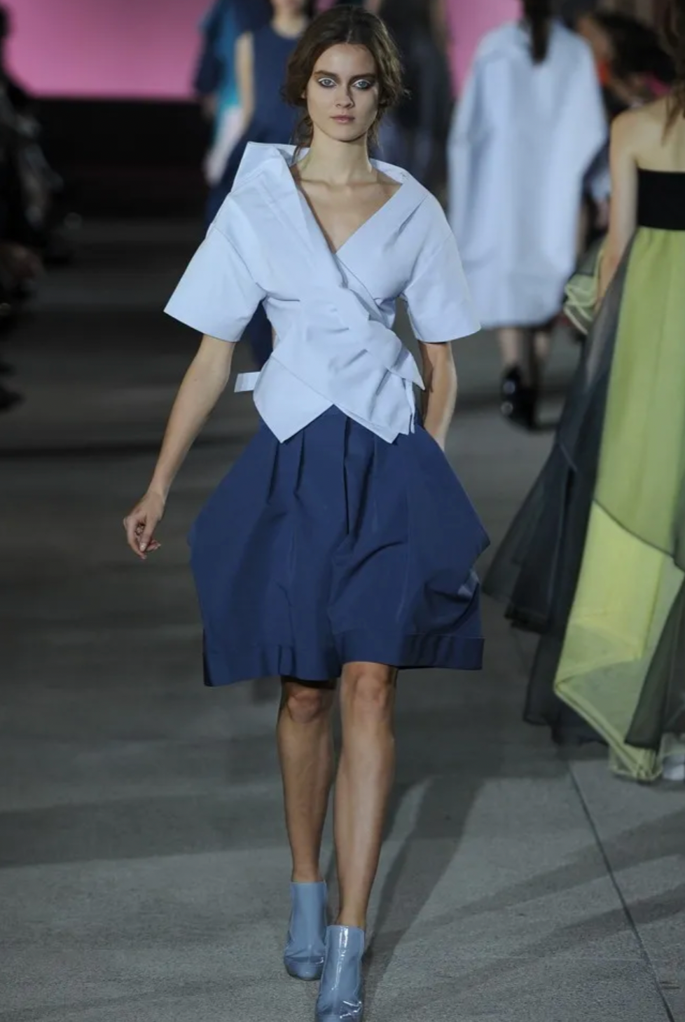 JOHN GALLIANO- 2013 Asymmetrical Cotton Skirt Suit, Size 10