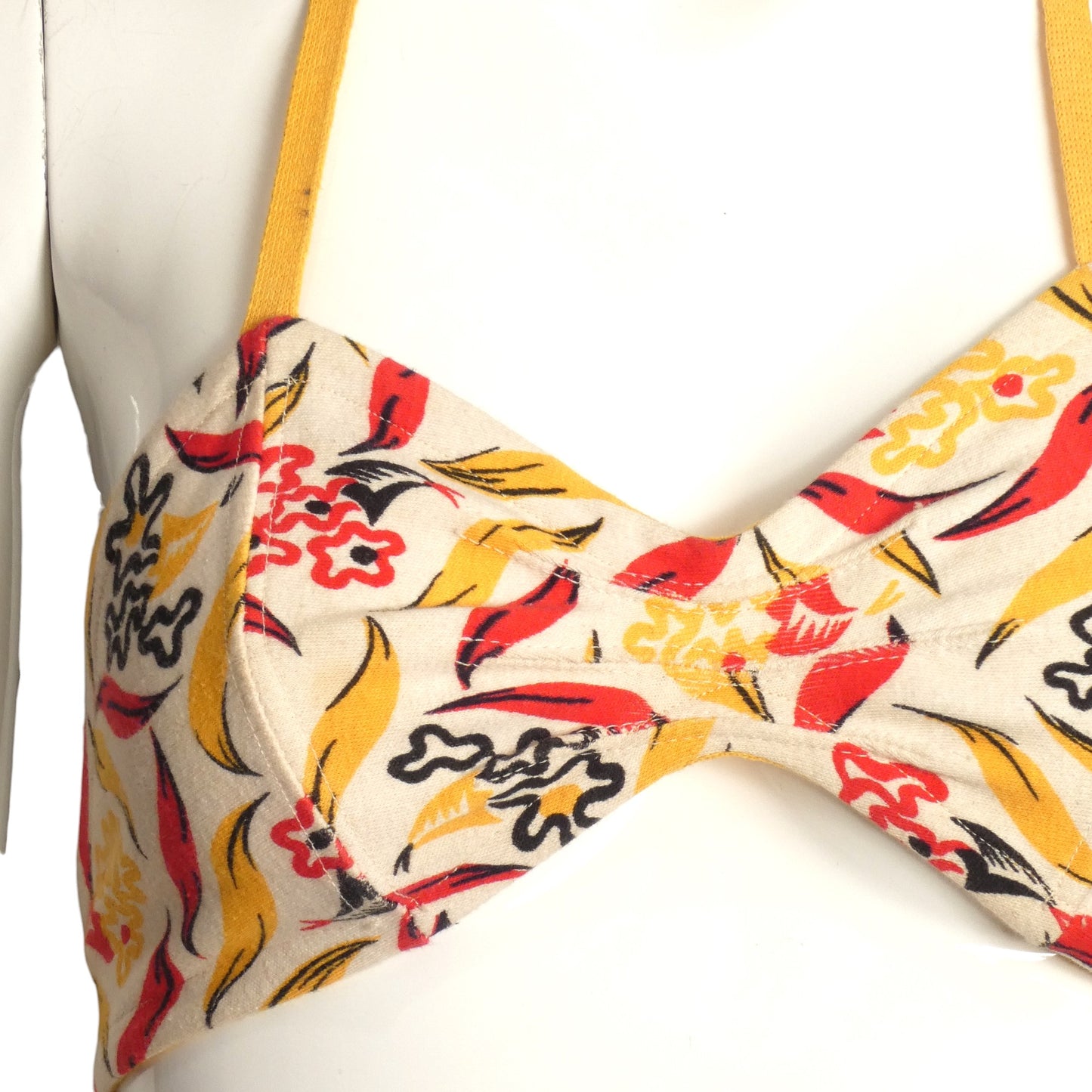 1940s Floral Print 2pc Swimsuit, Size 6