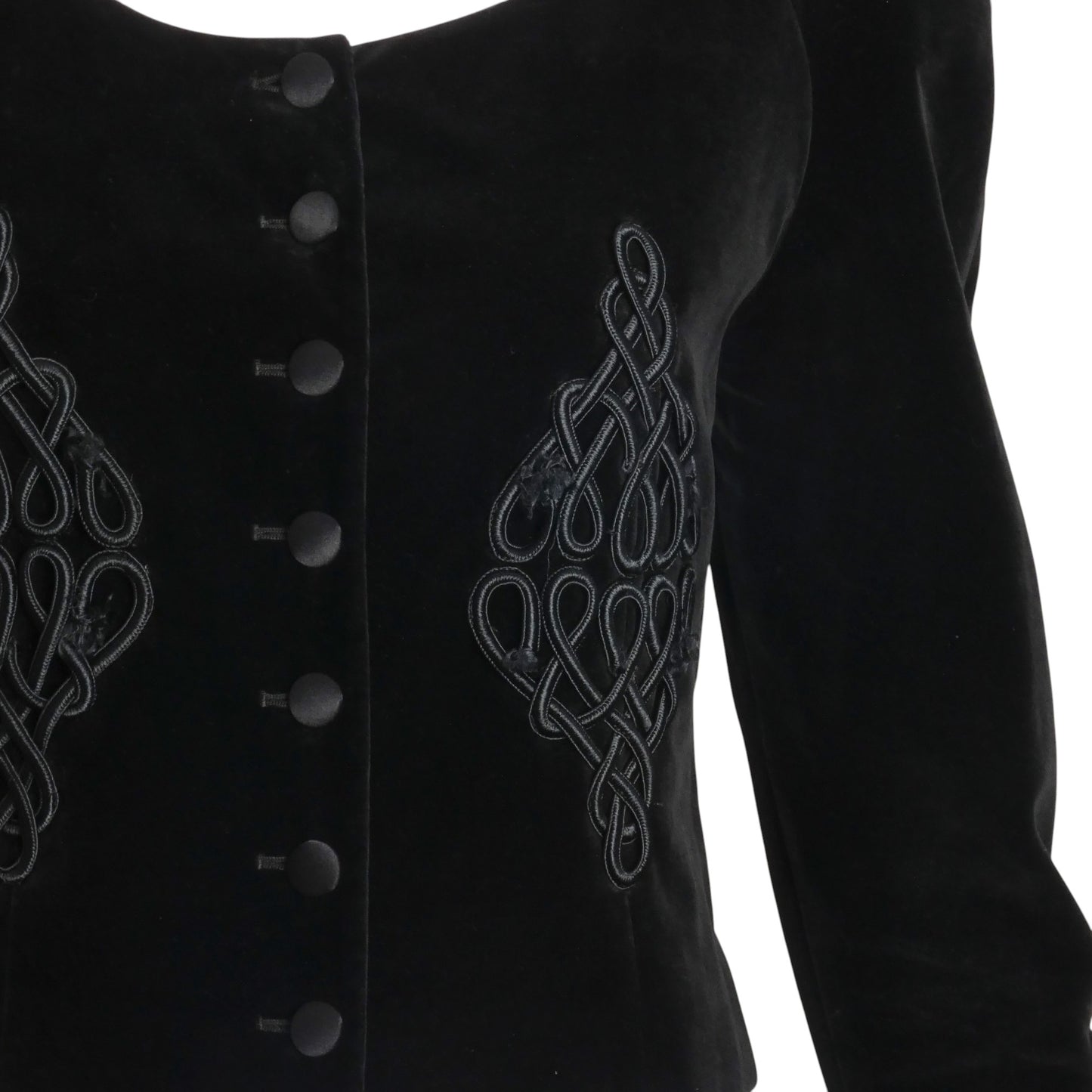 CHRISTIAN LACROIX- 1980s Black Velvet & Cord Jacket, Size 4
