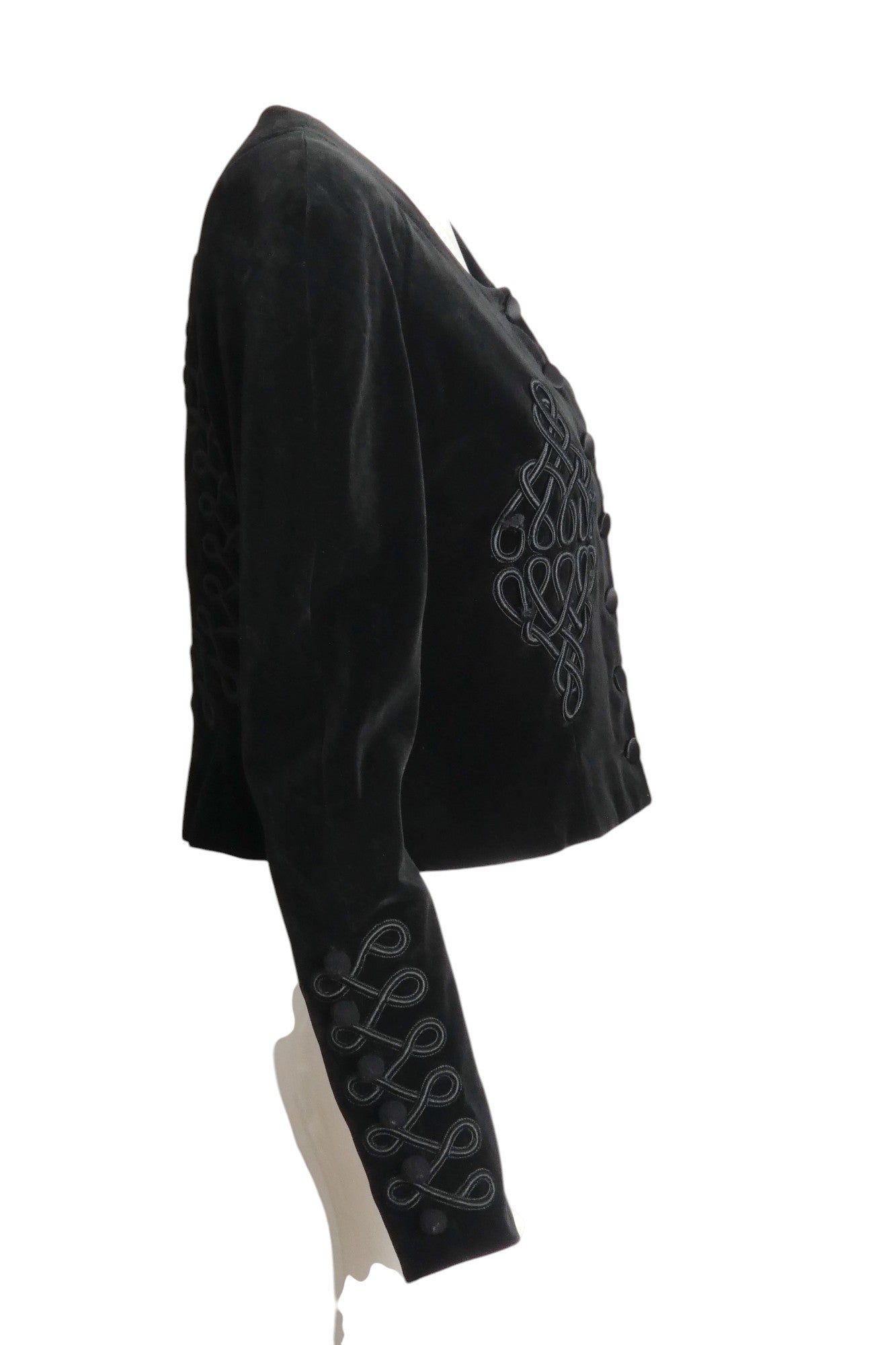CHRISTIAN LACROIX- 1980s Black Velvet & Cord Jacket, Size 4