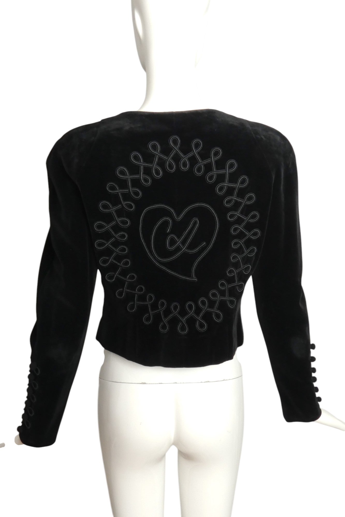CHRISTIAN LACROIX- 1980s Black Velvet & Cord Jacket, Size 4