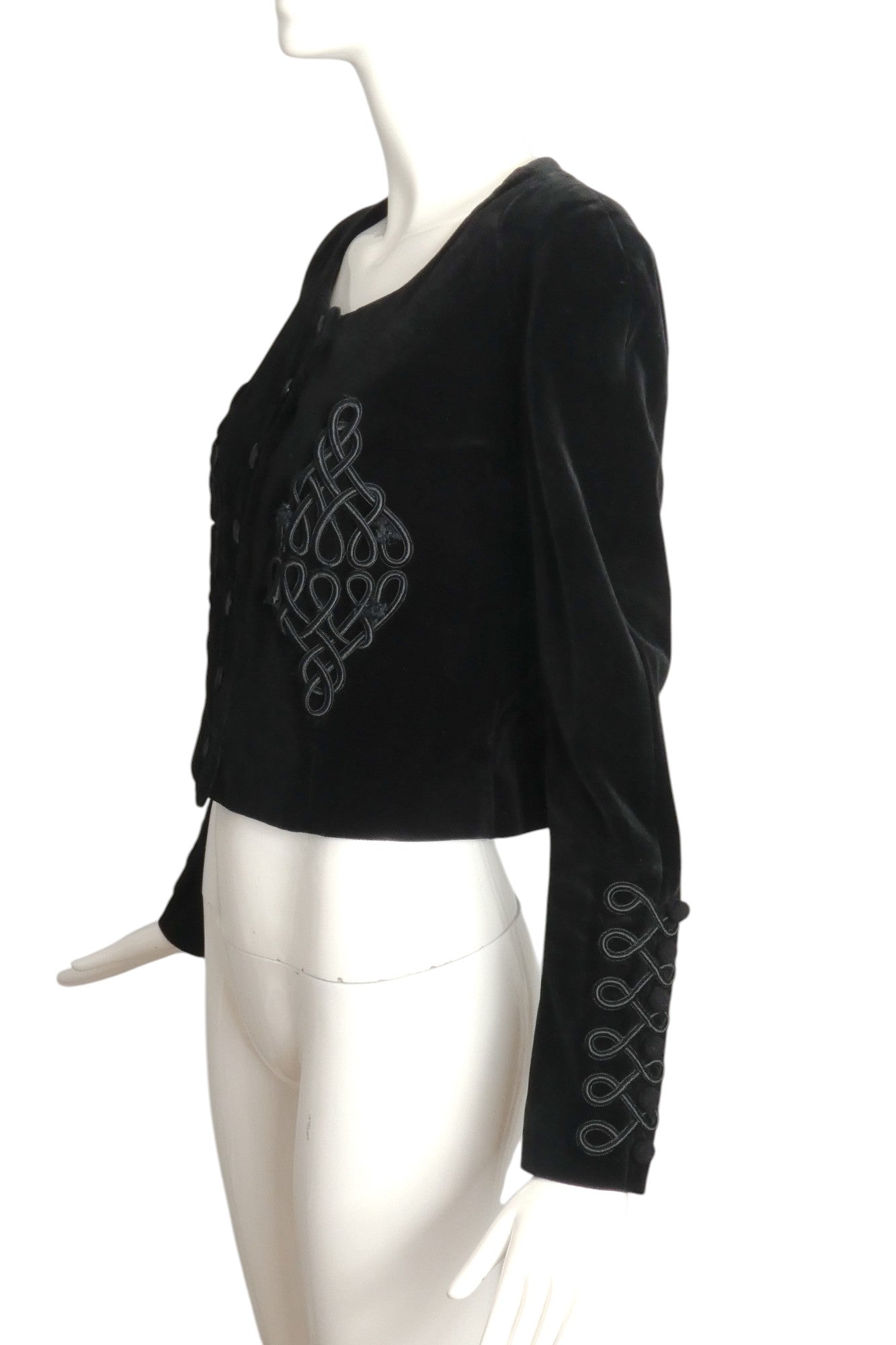 CHRISTIAN LACROIX- 1980s Black Velvet & Cord Jacket, Size 4